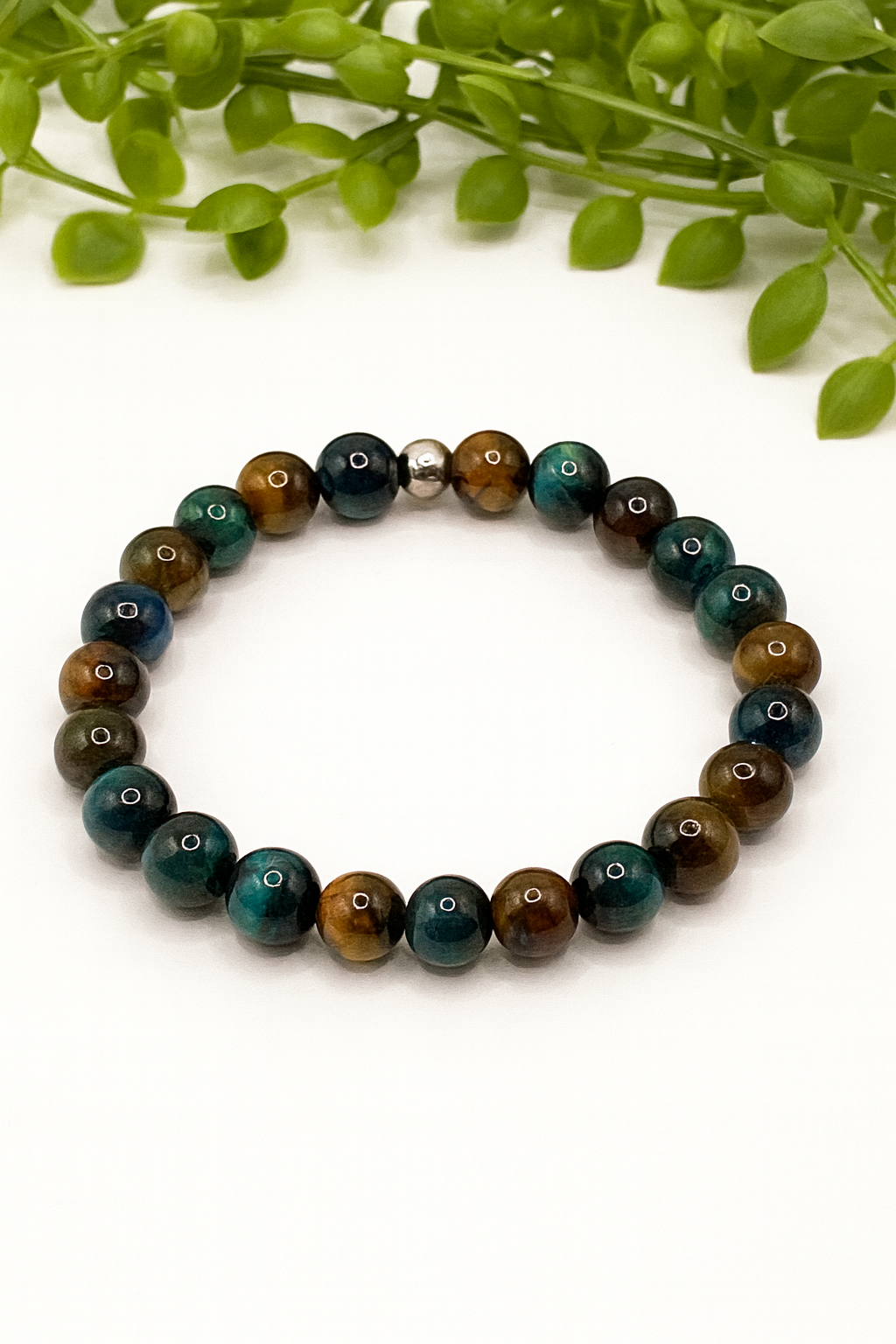 Bracelet Œil de Tigre Marron & Bleu – Protection, Confiance & Énergie Positive