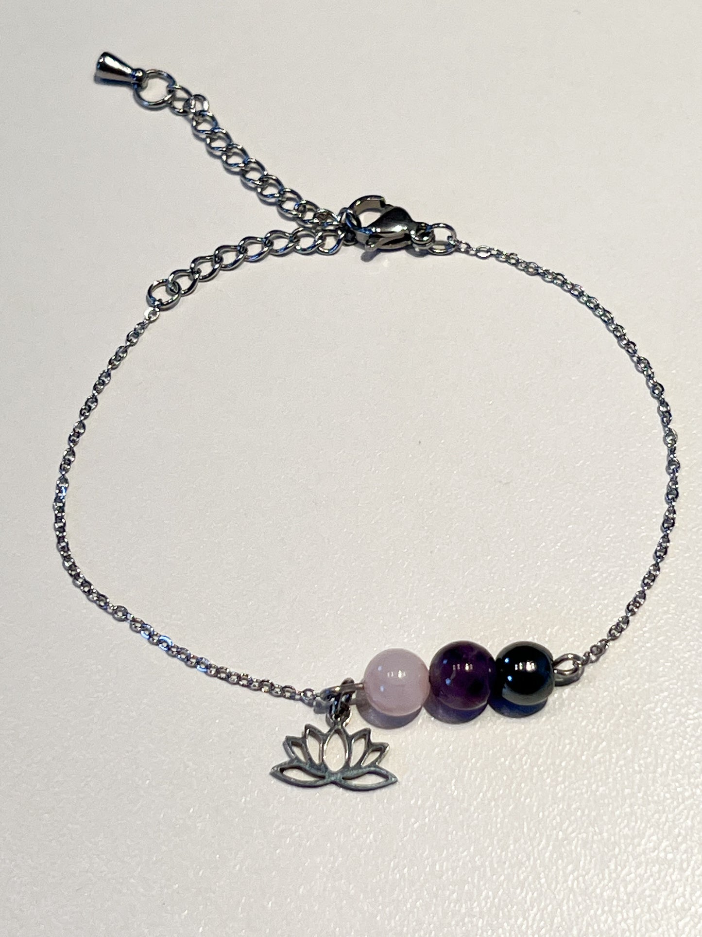 Bracelet Lithothérapie en Quartz Rose et Améthyste – Soulagez le Stress Naturellement