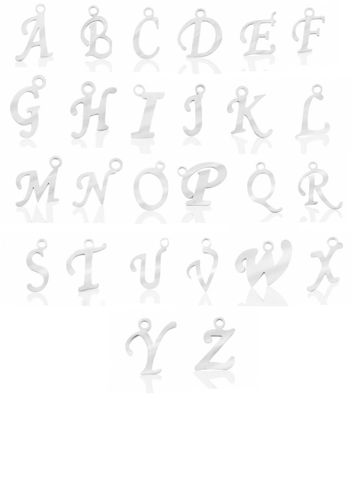 Charm lettre initiale argenté