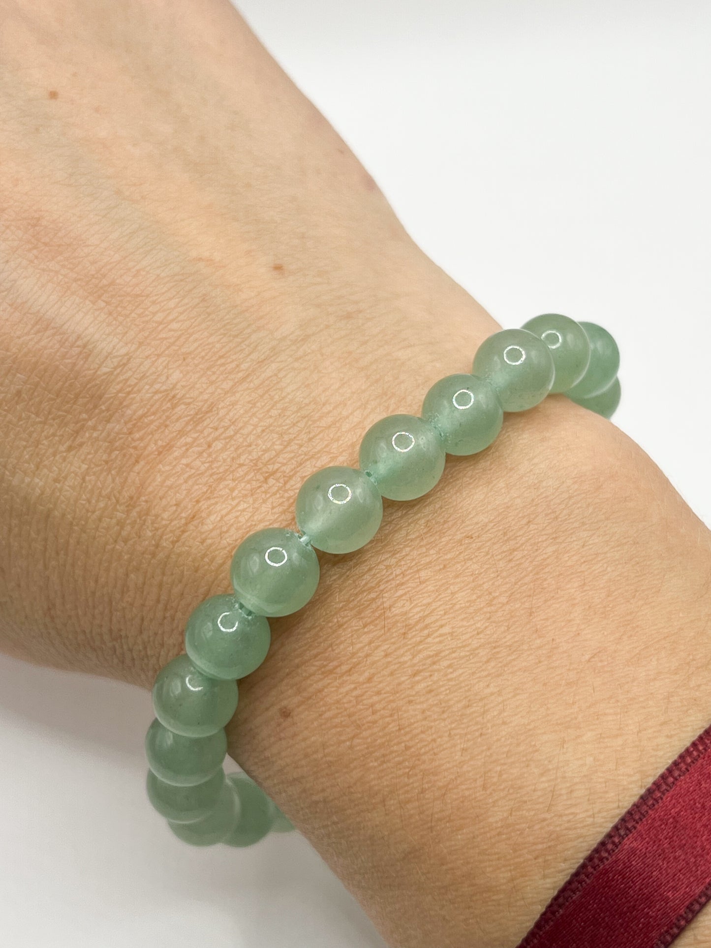 Bracelet en Aventurine Verte 8mm – Énergie Positive et Sérénité