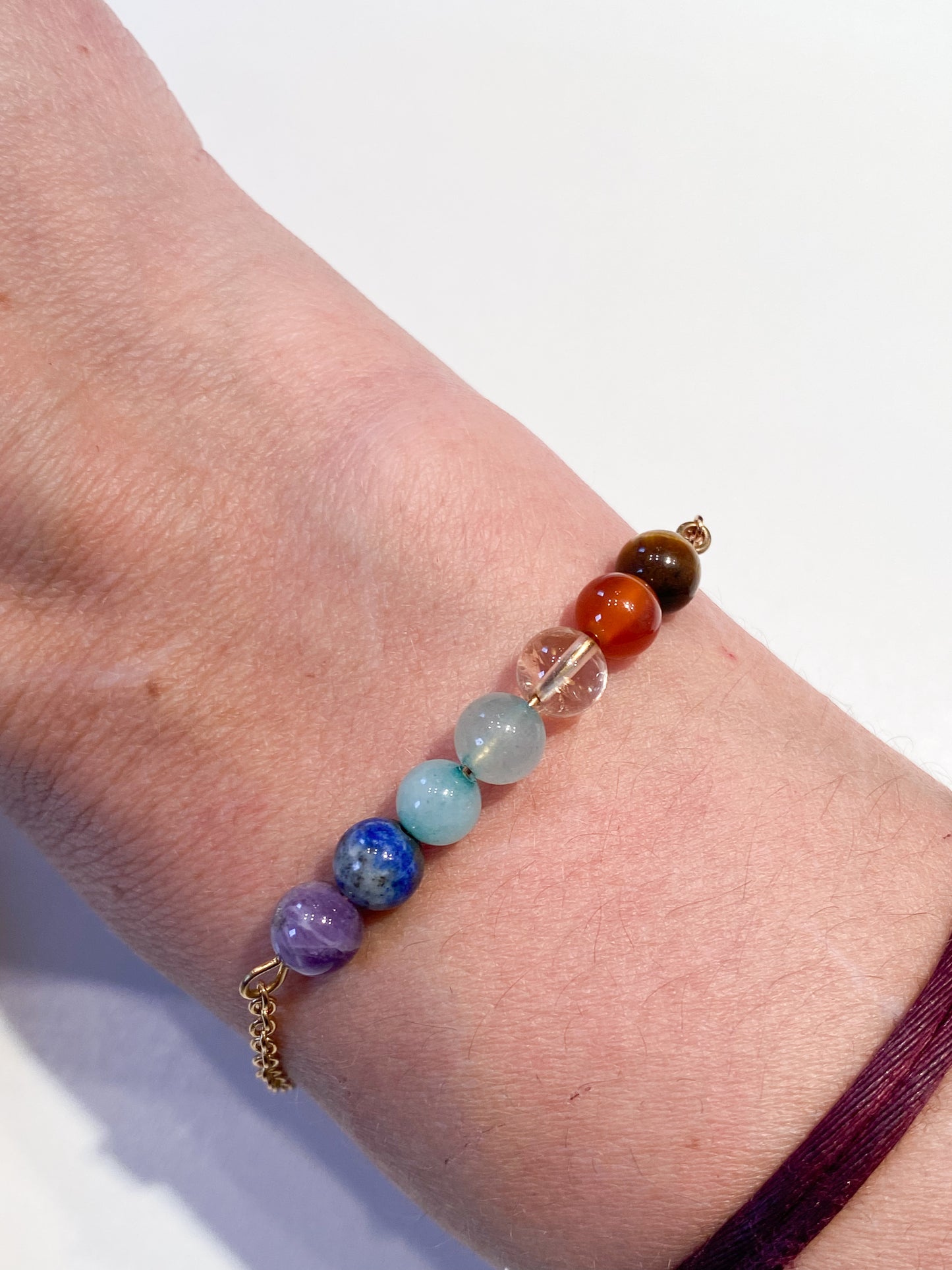 Bracelet 7 Chakras en Acier Inoxydable Doré - Équilibrez vos Énergies avec Élégance