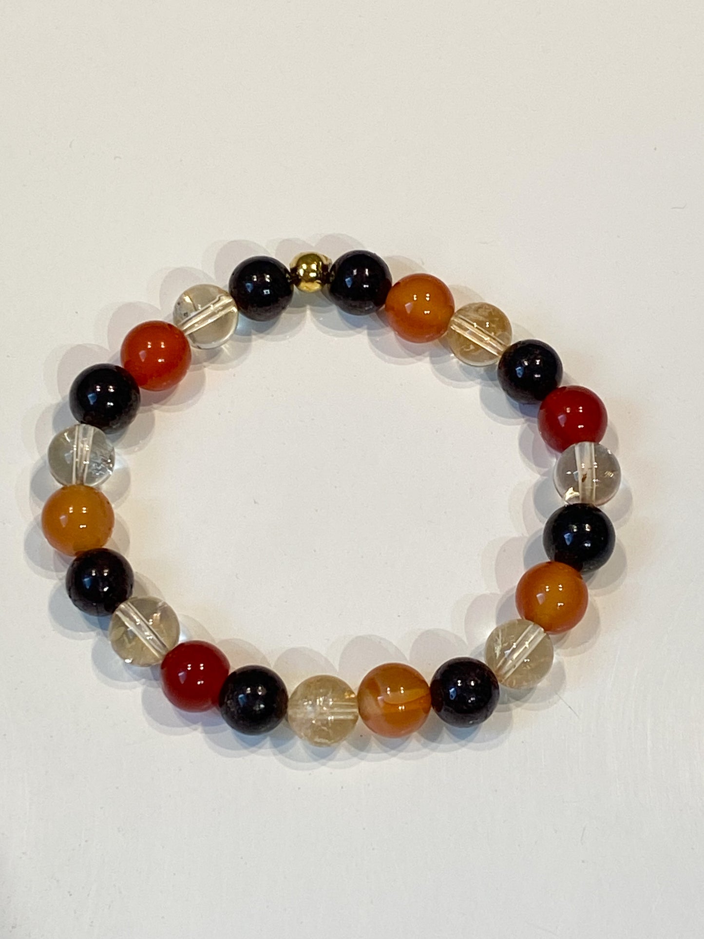 Bracelet pierres anti-fatigue Grenat , Cornaline et Citrine