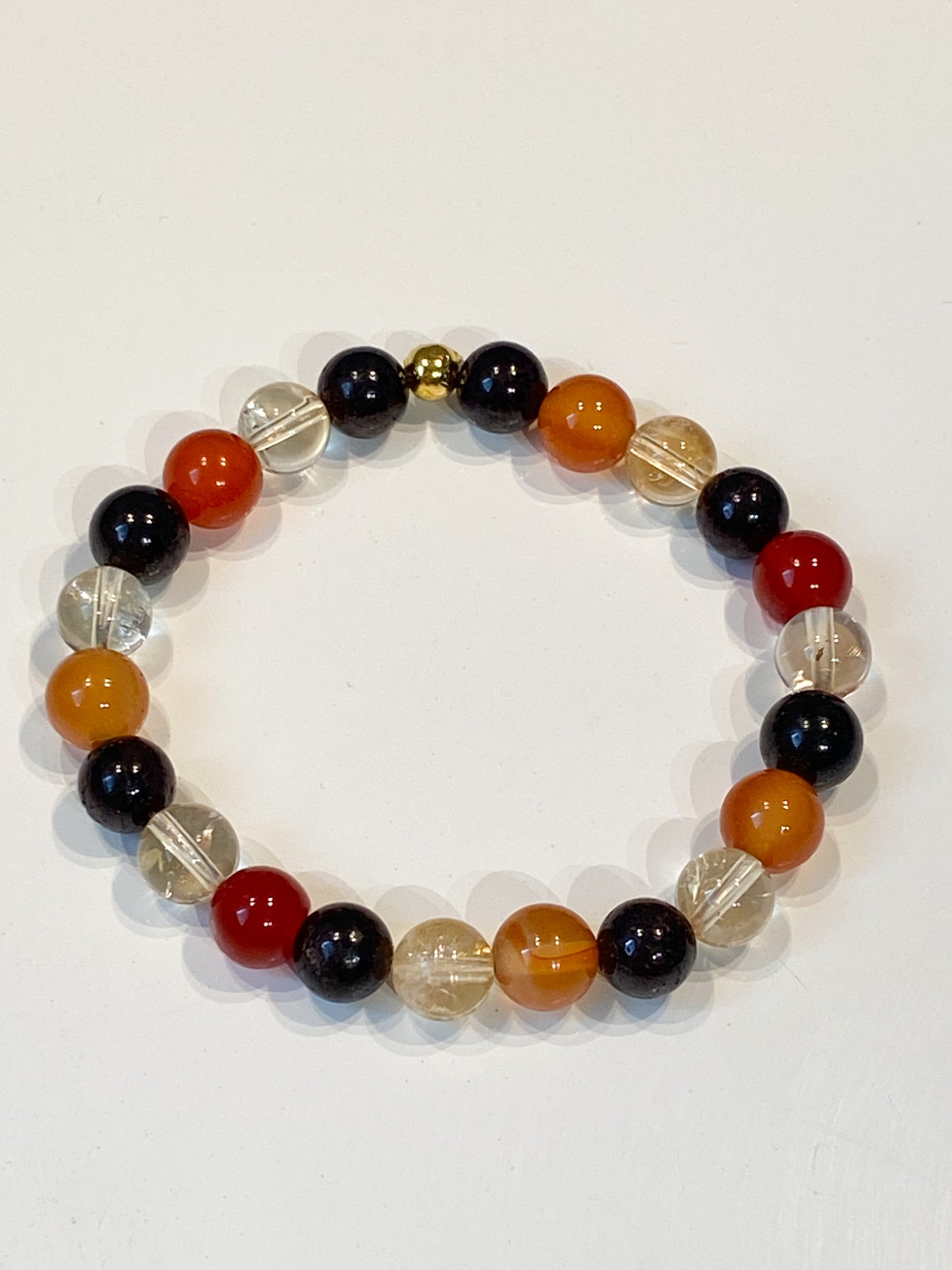 Bracelet pierres anti-fatigue Grenat , Cornaline et Citrine