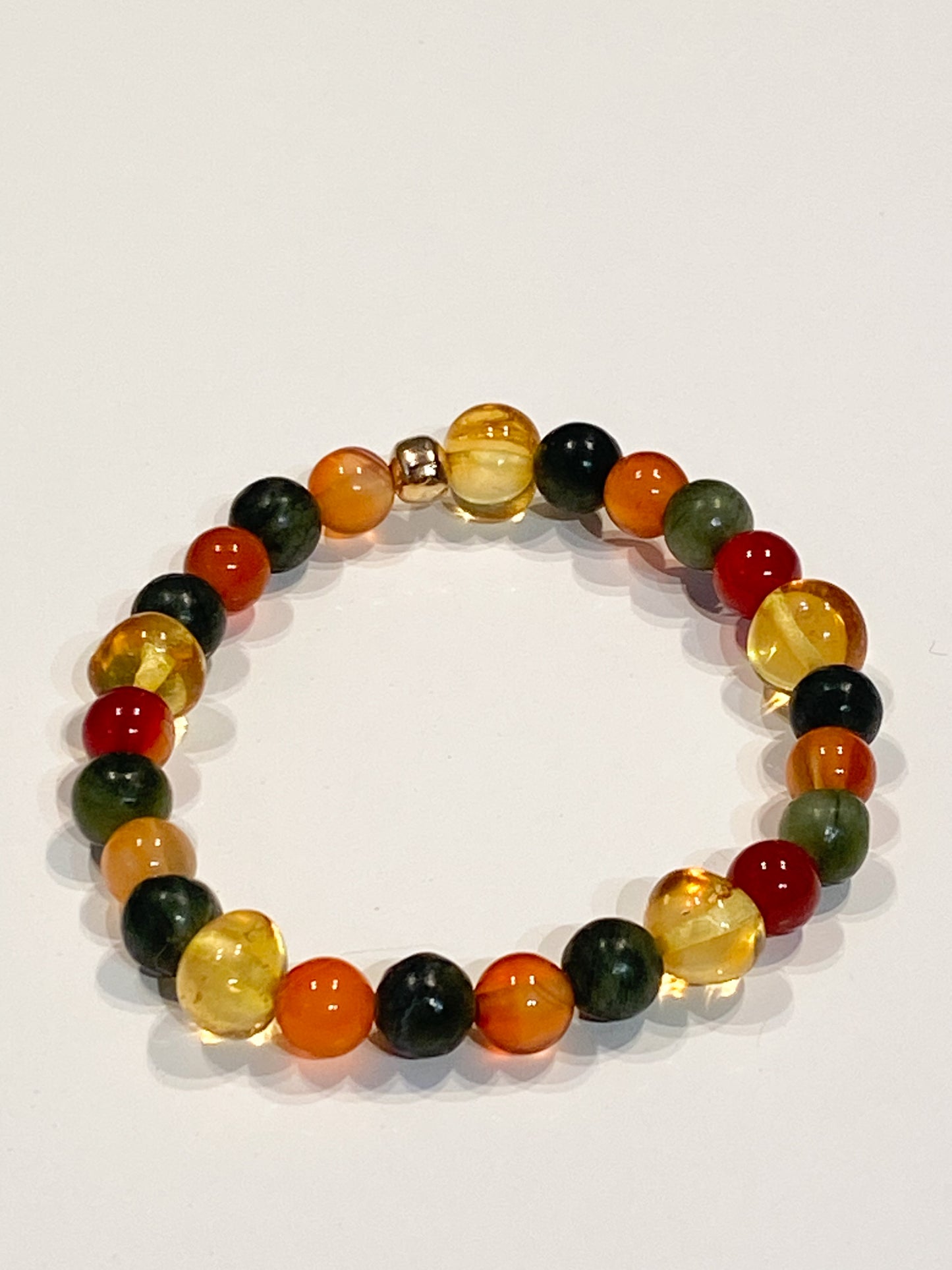 Bracelet Anti-Constipation: Cornaline, Jade et Ambre - Soulagement Naturel pour un Transit Intestinal Harmonieux