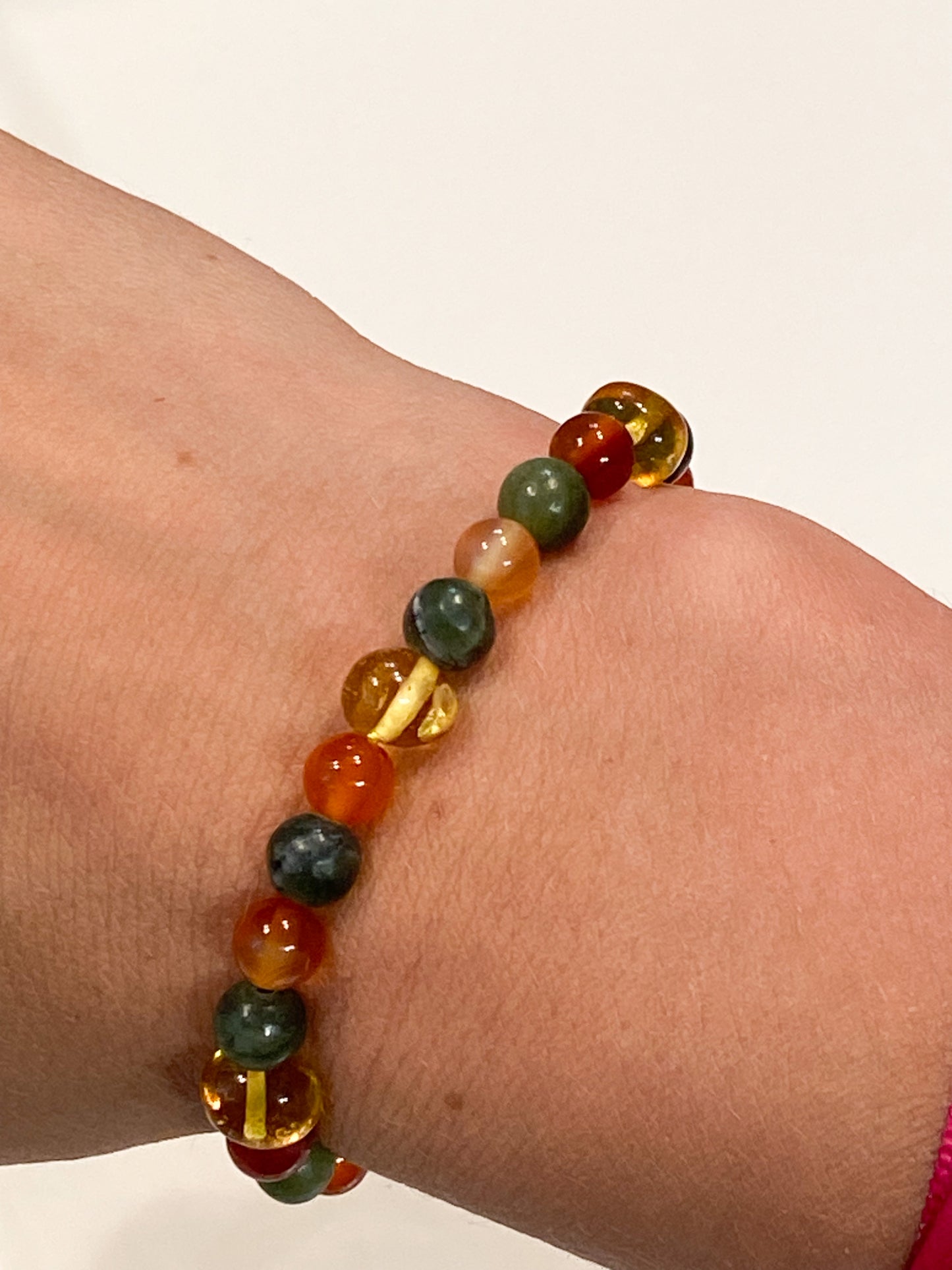 Bracelet Anti-Constipation: Cornaline, Jade et Ambre - Soulagement Naturel pour un Transit Intestinal Harmonieux