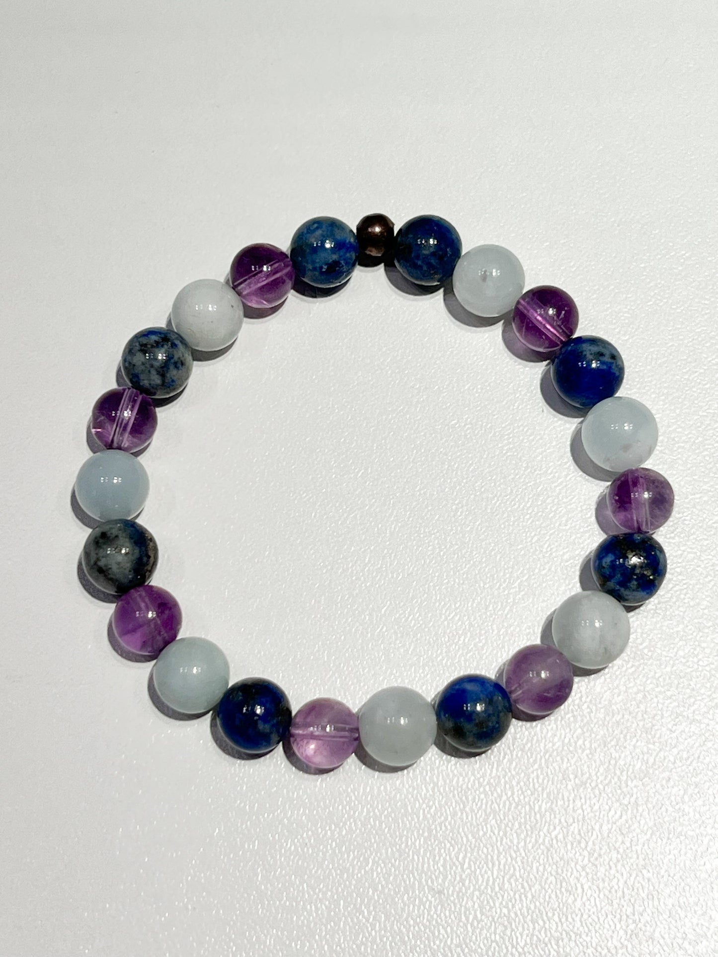 Bracelet Astrologique Gémeaux : Améthyste, Lapis Lazuli et Aigue-Marine