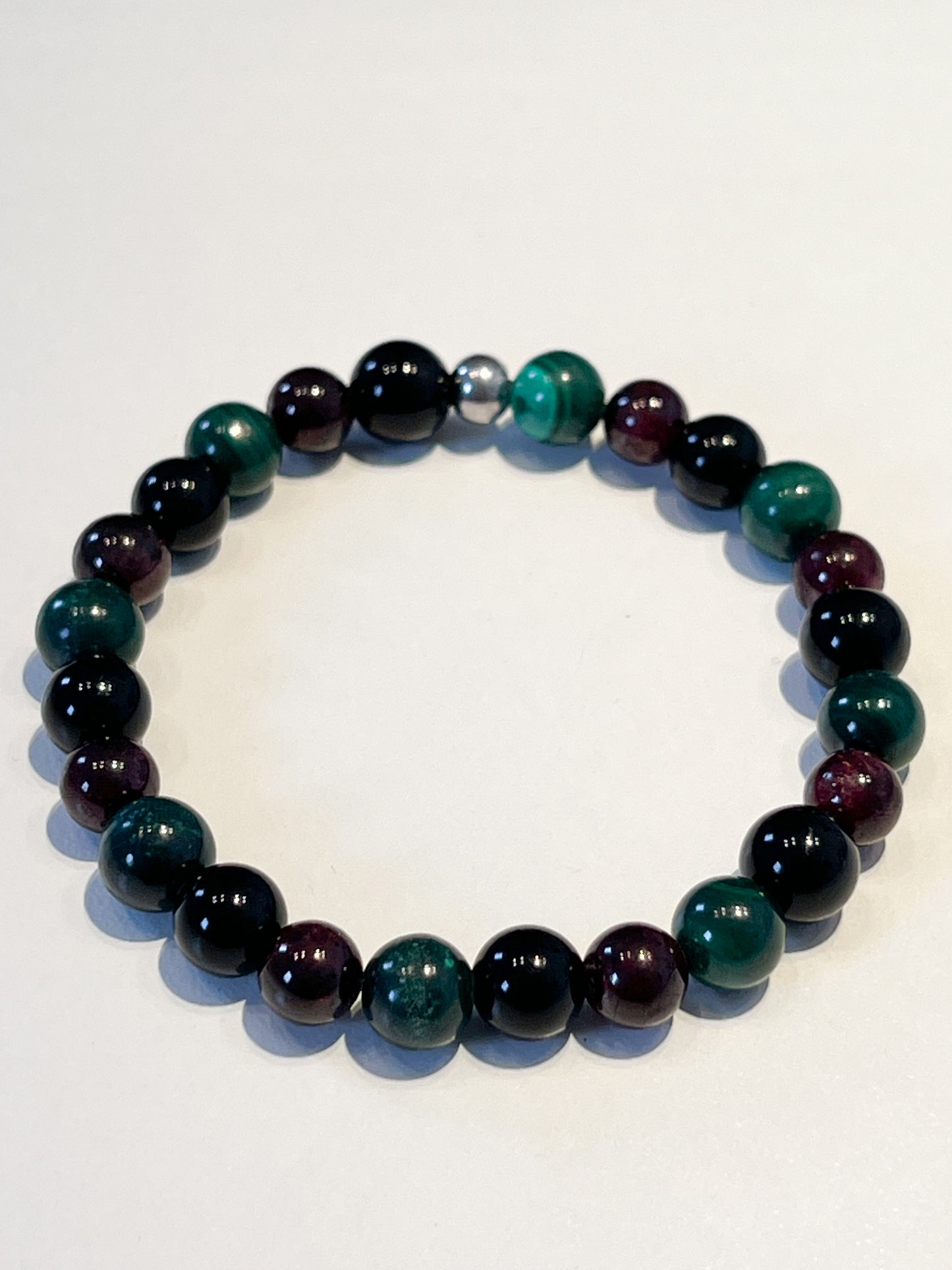 Bracelet Astrologique Scorpion en Malachite, Grenat et Obsidienne Noire – Énergie et Protection