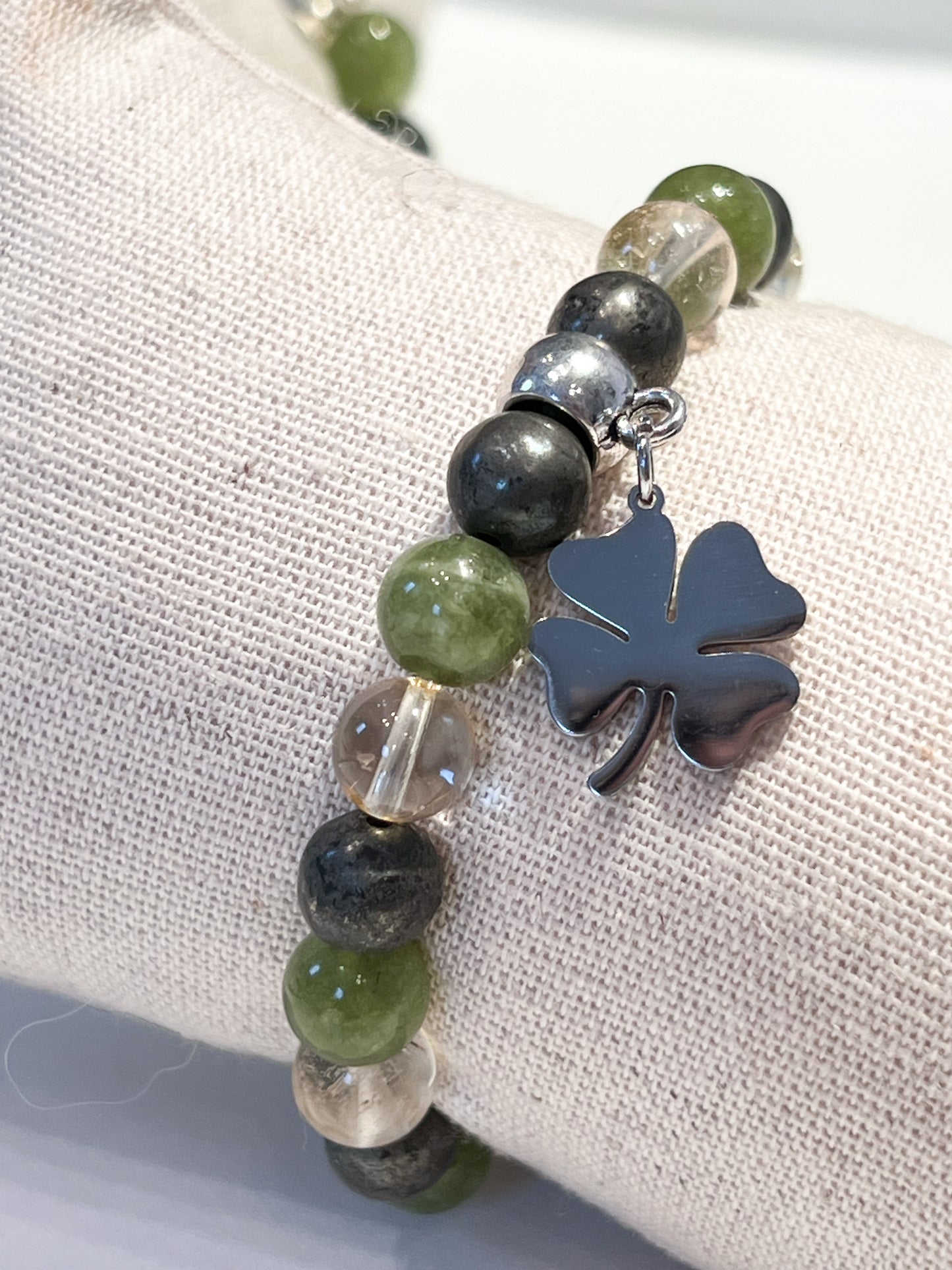 Bracelet Porte-Bonheur en Citrine, Péridot et Pyrite - Énergie Positive