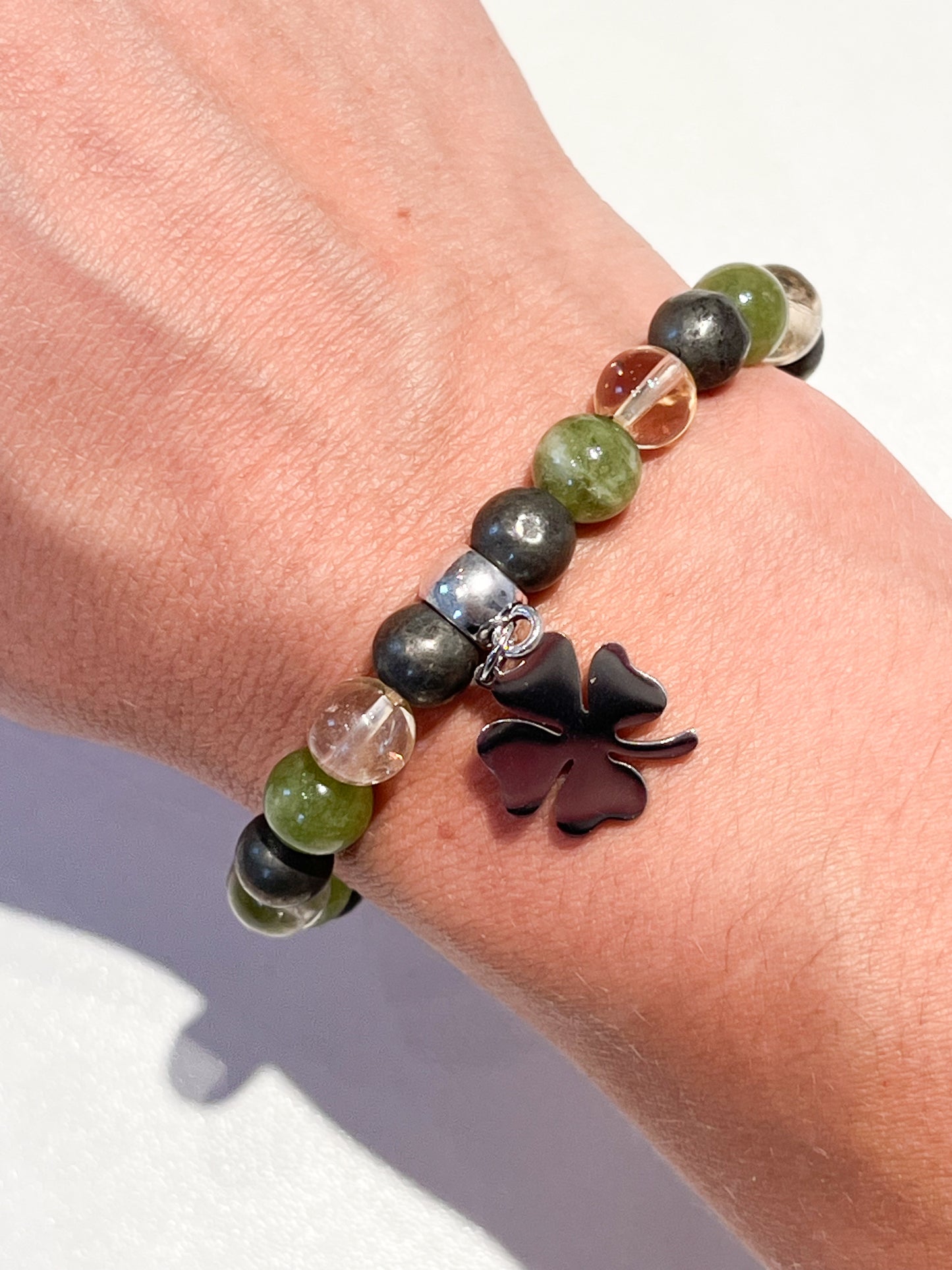 Bracelet Porte-Bonheur en Citrine, Péridot et Pyrite - Énergie Positive