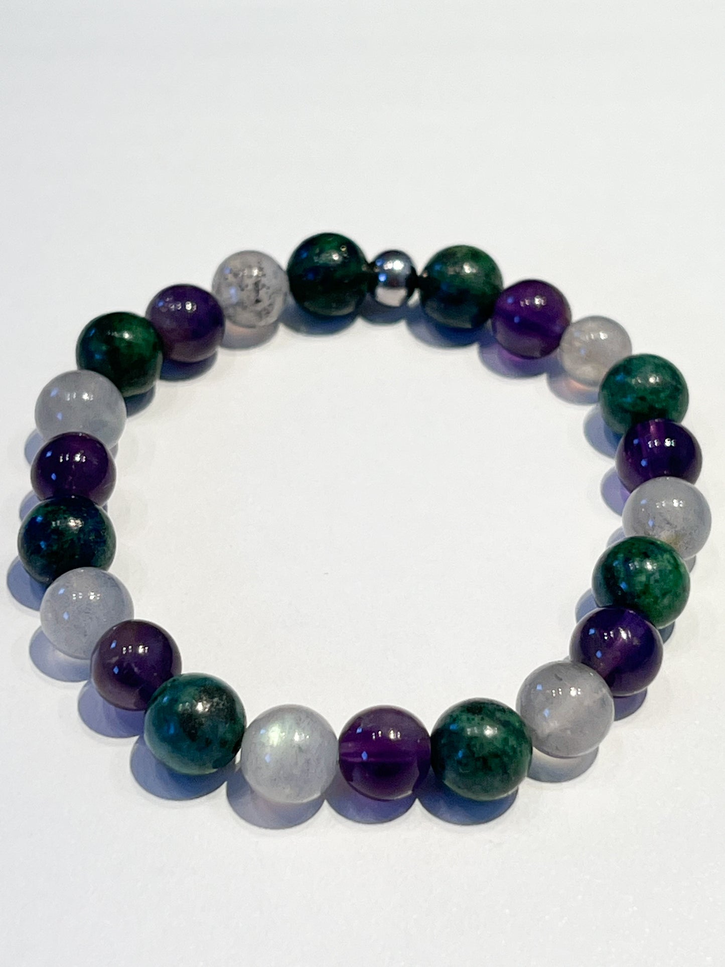 Bracelet Sagittaire en Labradorite, Améthyste et Azurite Malachite – Protection et Sérénité