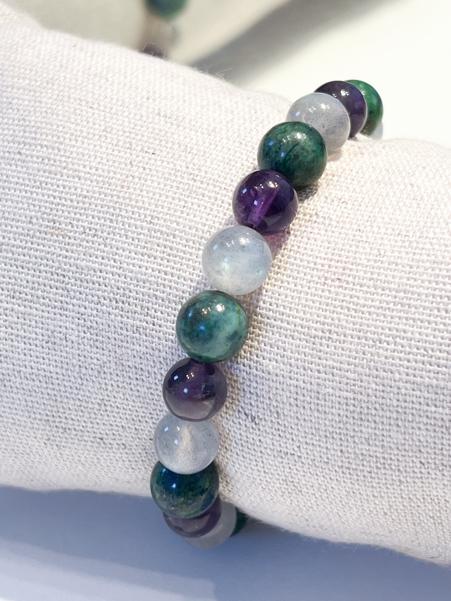 Bracelet Sagittaire en Labradorite, Améthyste et Azurite Malachite – Protection et Sérénité