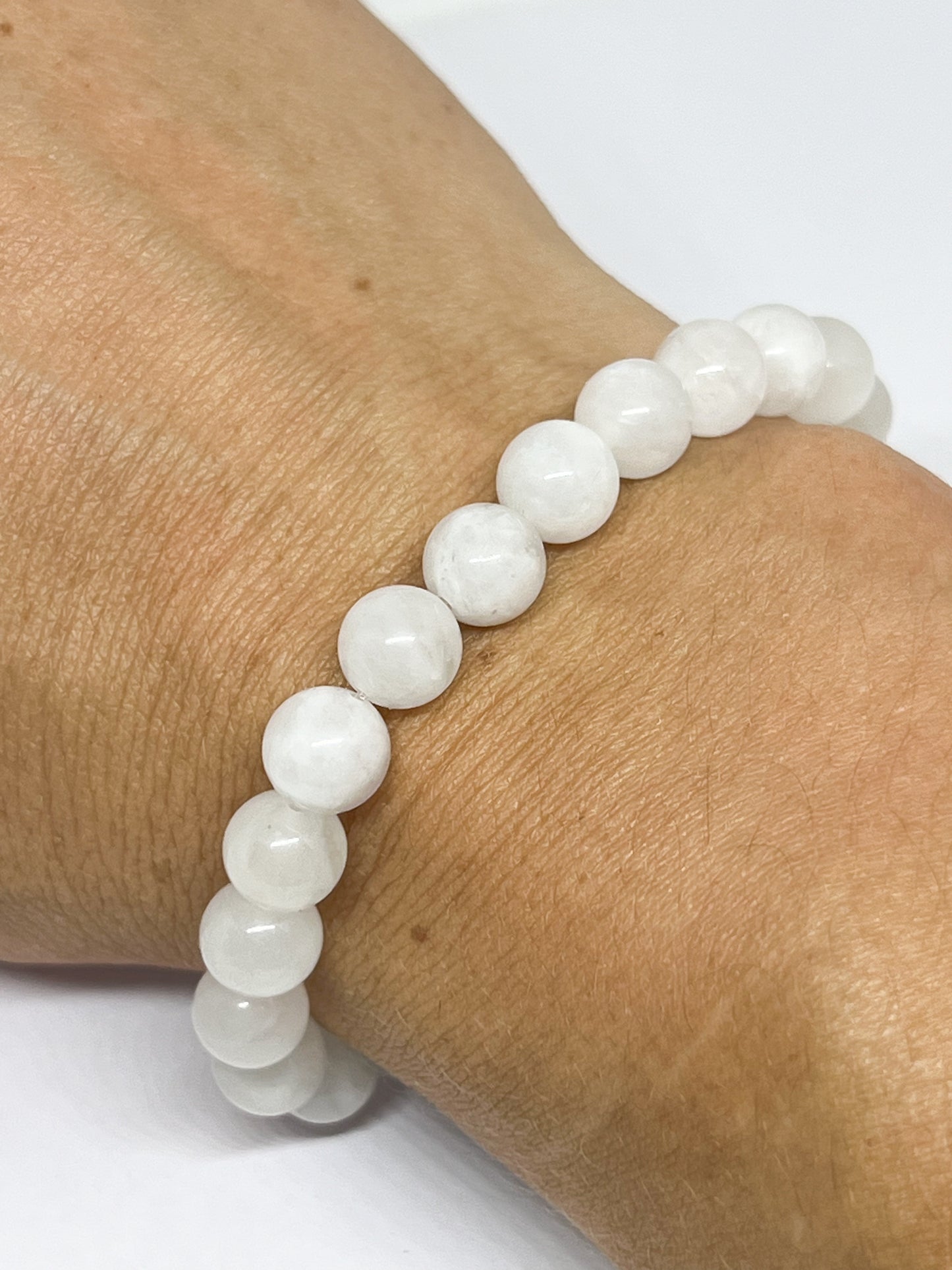 Bracelet Pierre de Lune Naturelle 8mm – Bijou Spirituel et Apaisant