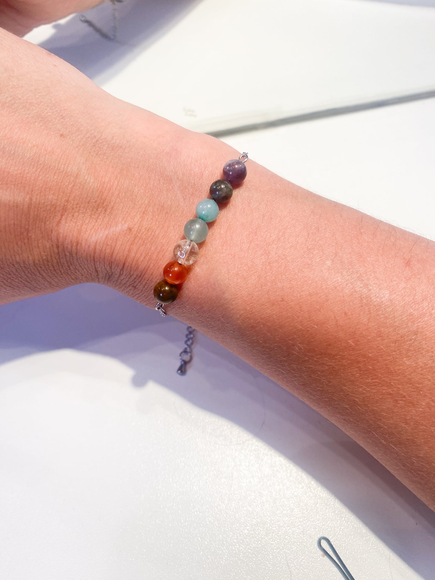 Bracelet 7 Chakras en Acier Inoxydable argenté : Équilibrez votre Énergie avec Style