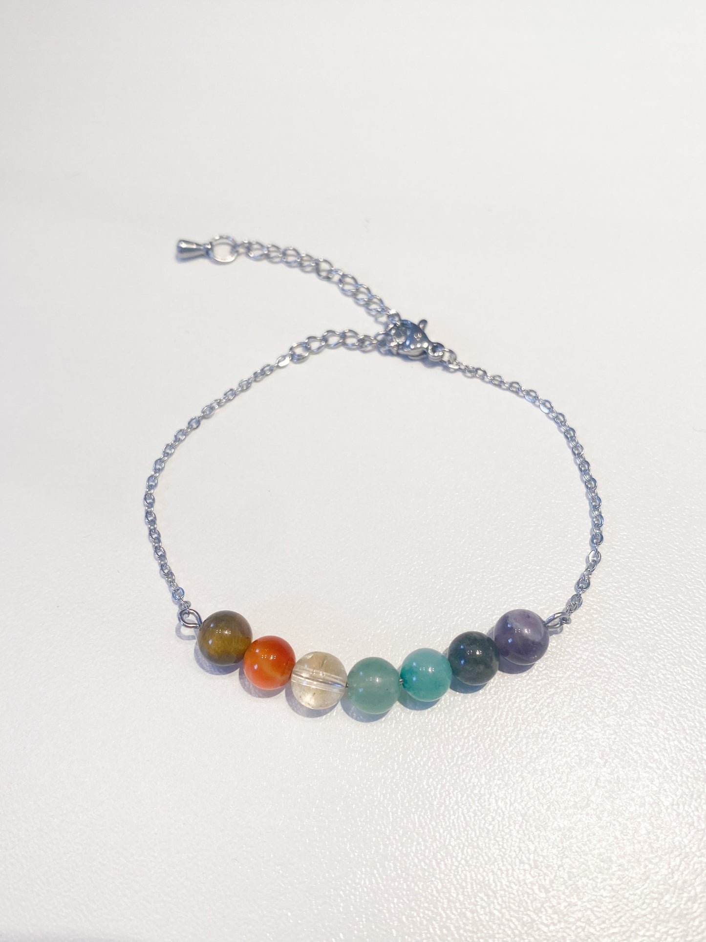 Bracelet 7 Chakras en Acier Inoxydable argenté : Équilibrez votre Énergie avec Style