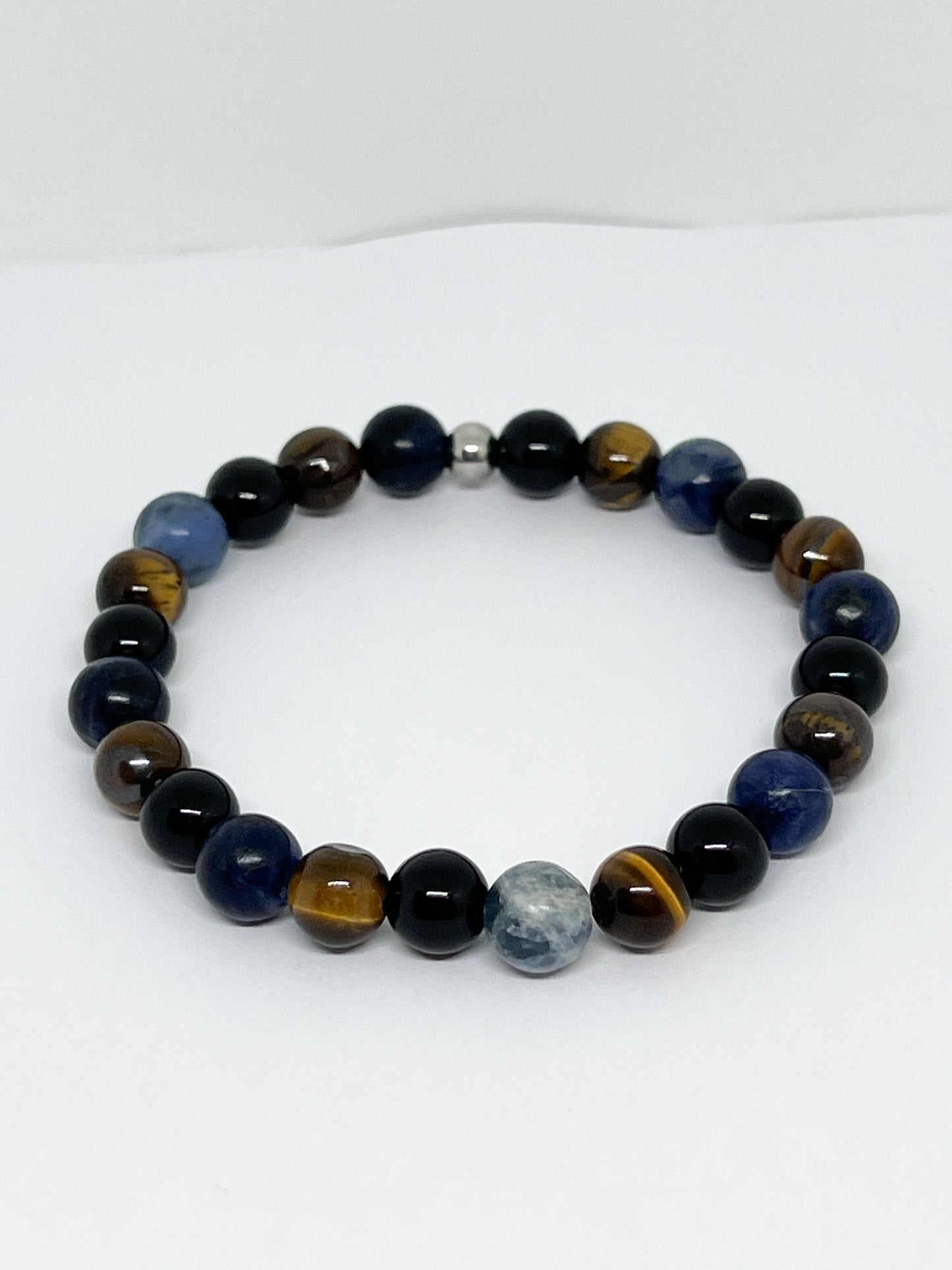 Bracelet Astro Sagittaire : Puissance de l'Oeil de Tigre, Sodalite et Obsidienne Noire