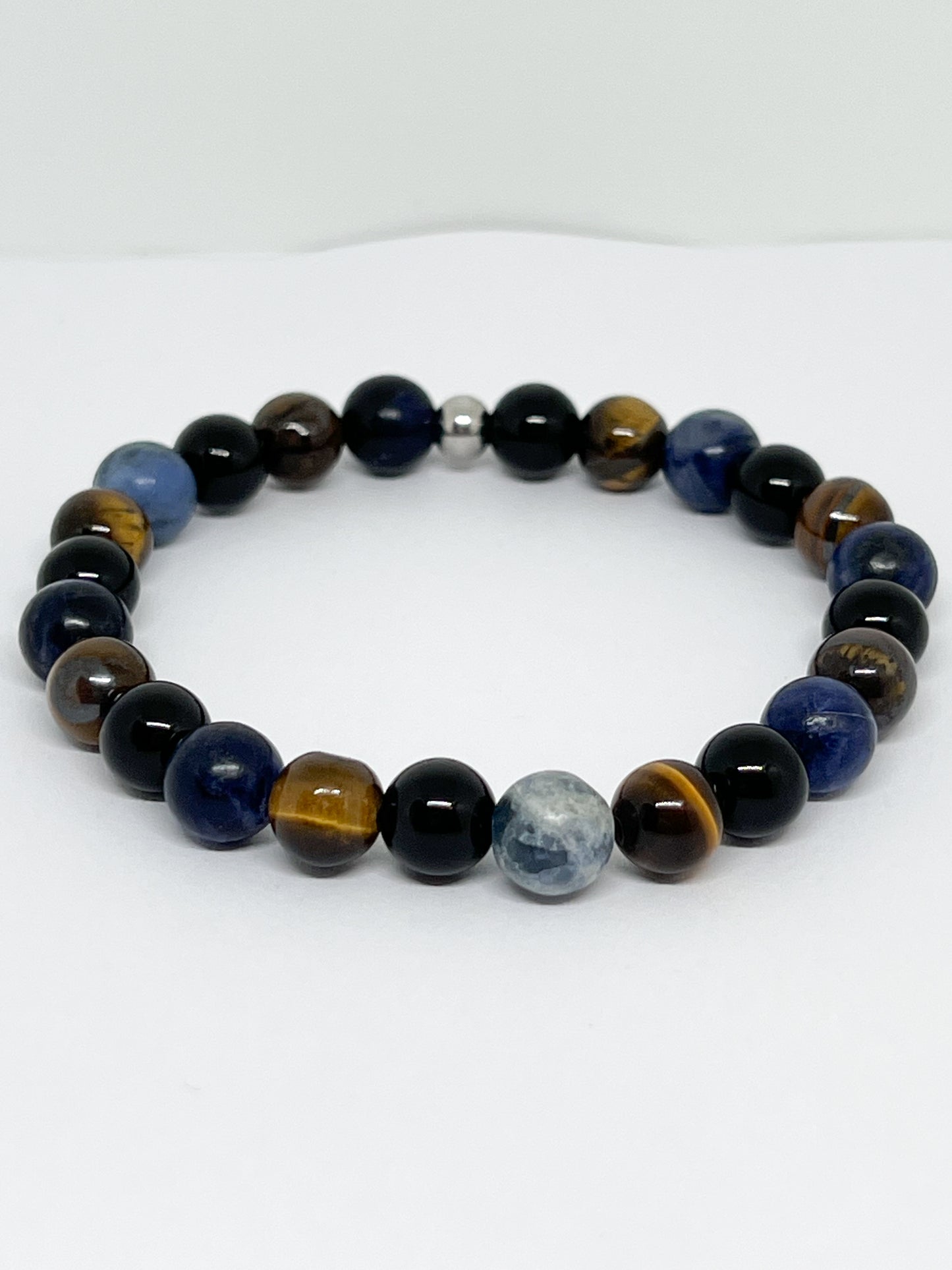 Bracelet Astro Sagittaire : Puissance de l'Oeil de Tigre, Sodalite et Obsidienne Noire