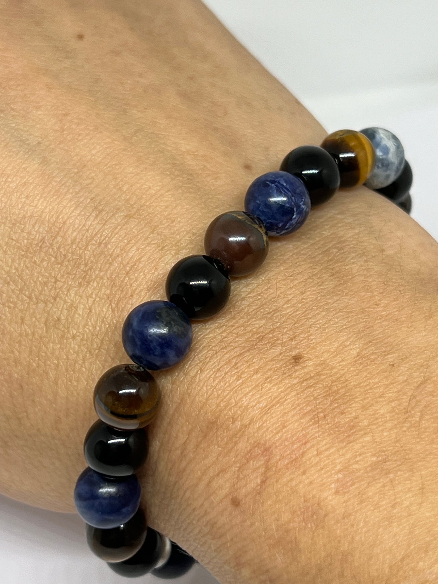 Bracelet Astro Sagittaire : Puissance de l'Oeil de Tigre, Sodalite et Obsidienne Noire