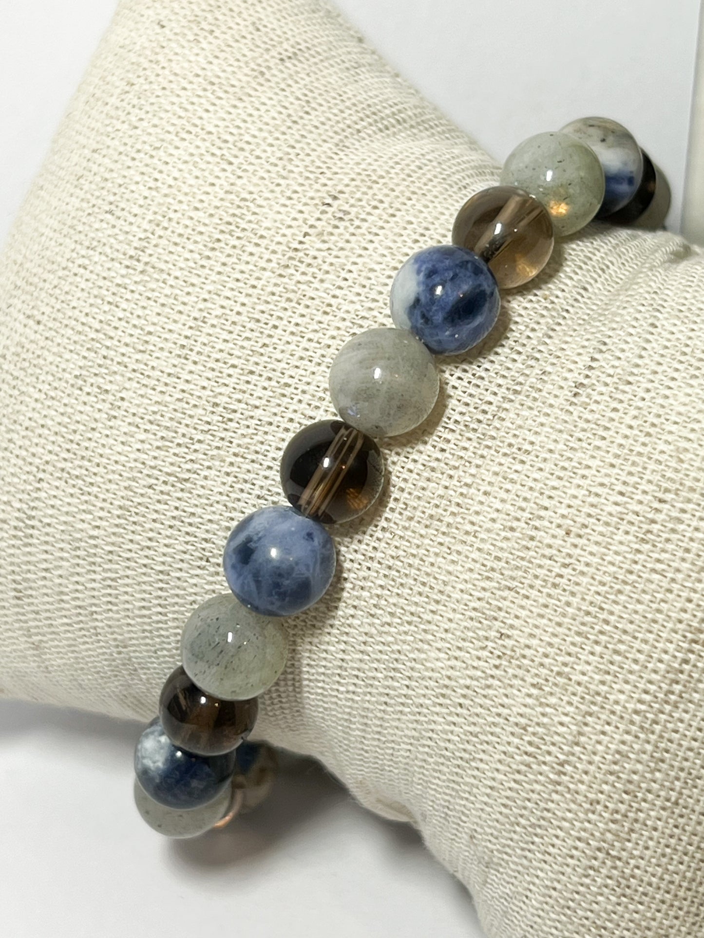 Bracelet Astrologique Verseau : Labradorite, Quartz Fumé et Sodalite pour Équilibre et Intuition