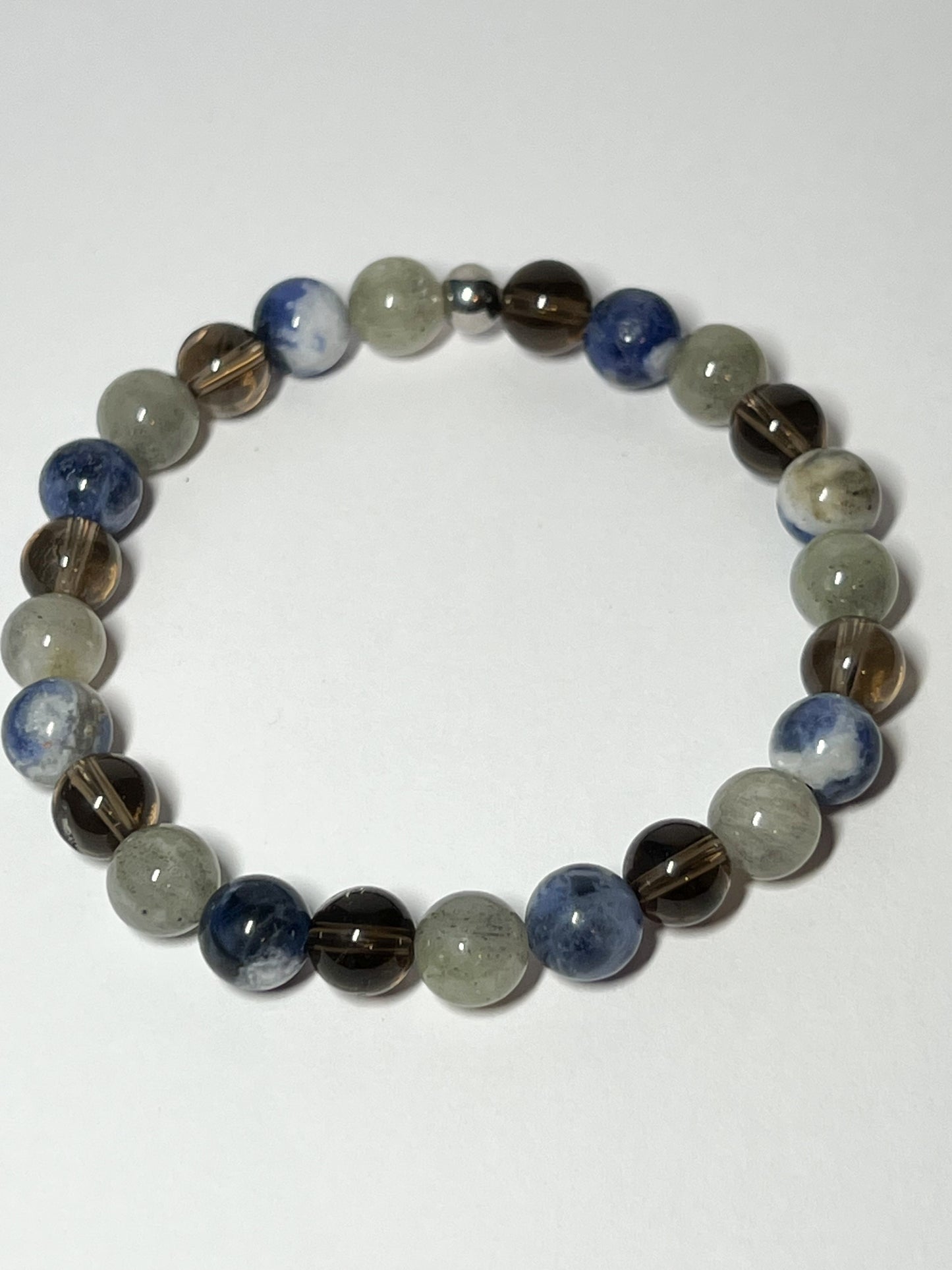 Bracelet Astrologique Verseau : Labradorite, Quartz Fumé et Sodalite pour Équilibre et Intuition