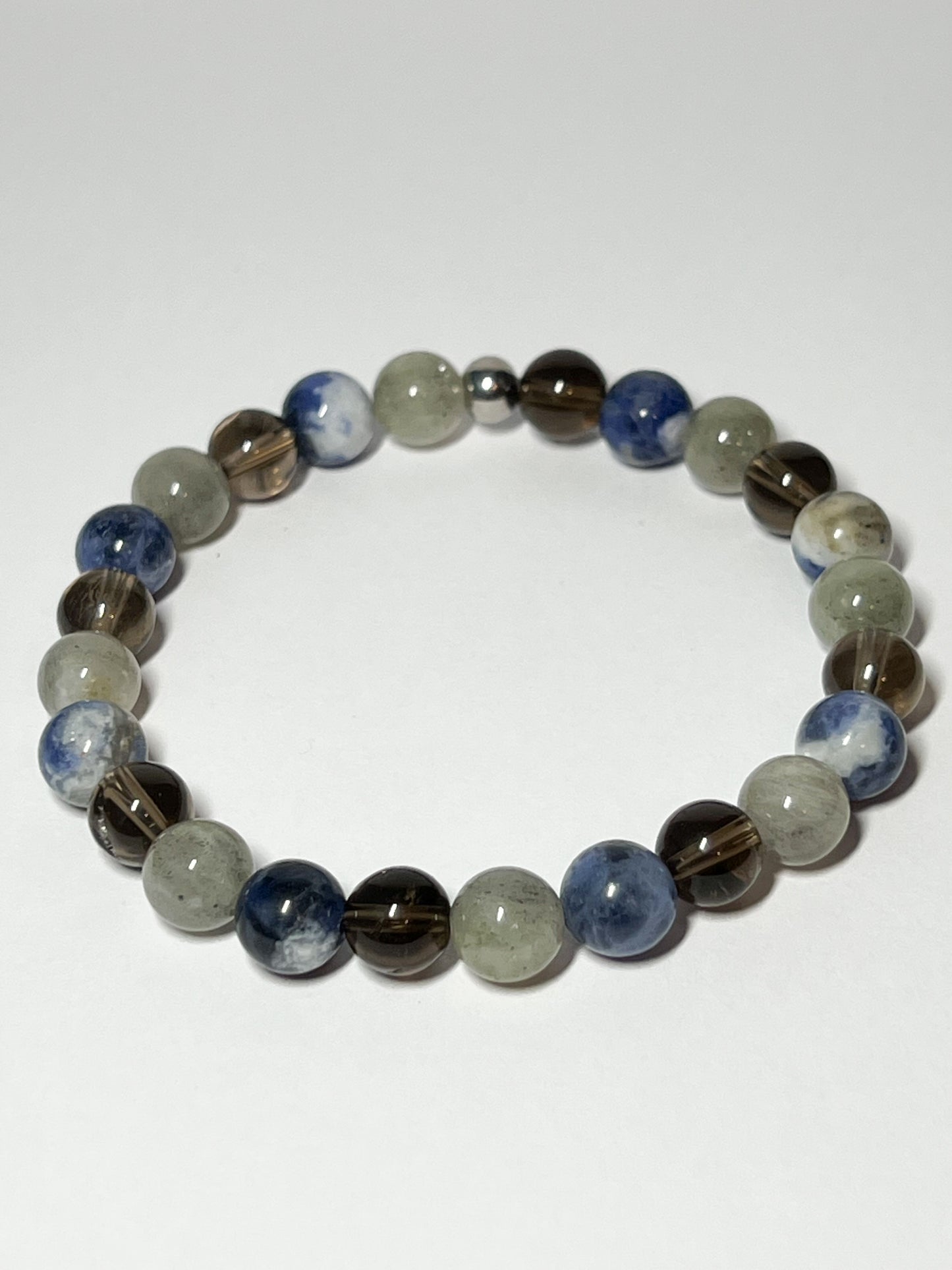 Bracelet Astrologique Verseau : Labradorite, Quartz Fumé et Sodalite pour Équilibre et Intuition