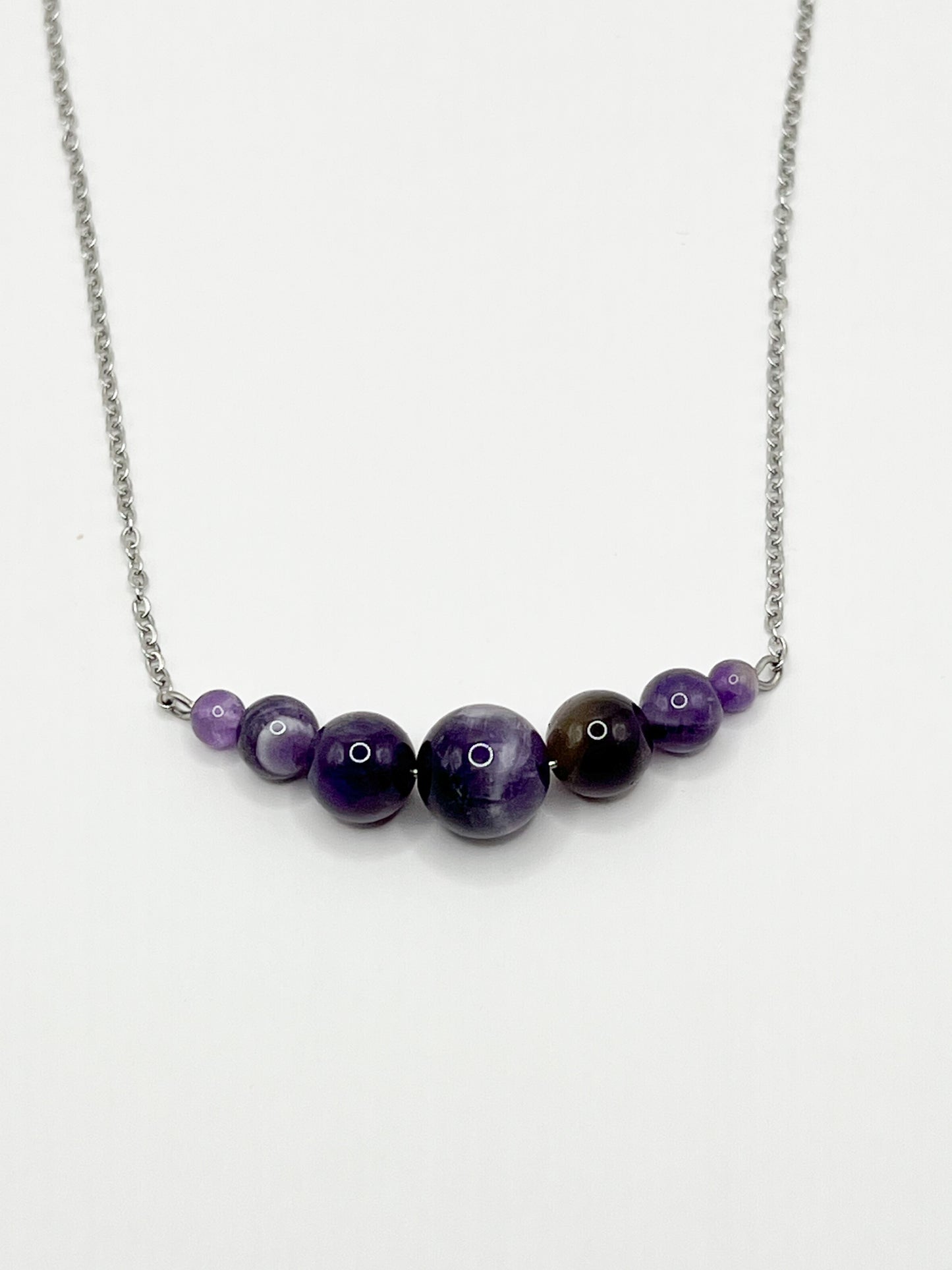 Collier Améthyste Authentique – Harmonie et Style en Acier Inoxydable