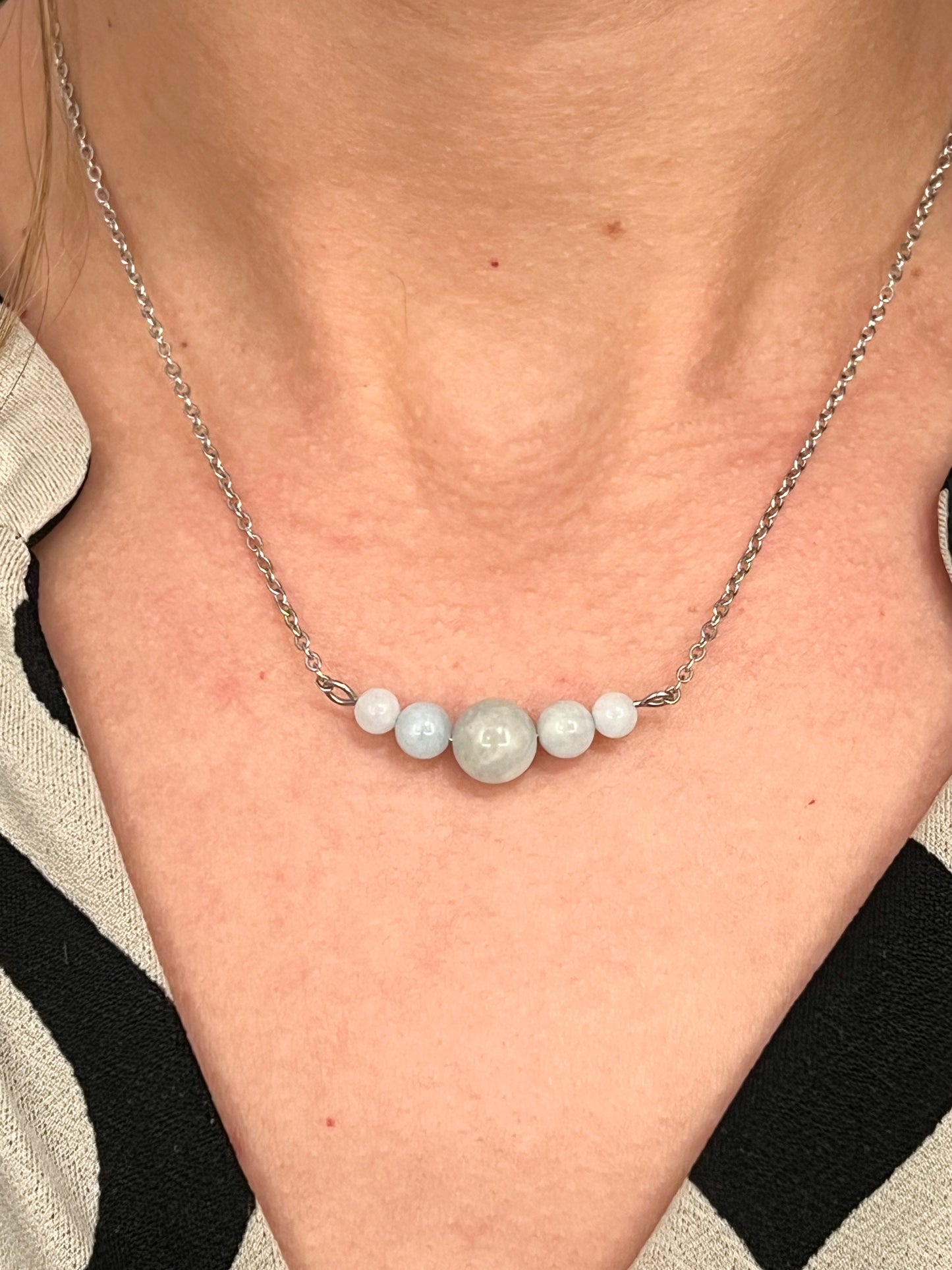 Collier en Aigue-Marine Naturelle – Harmonie et Protection au Quotidien
