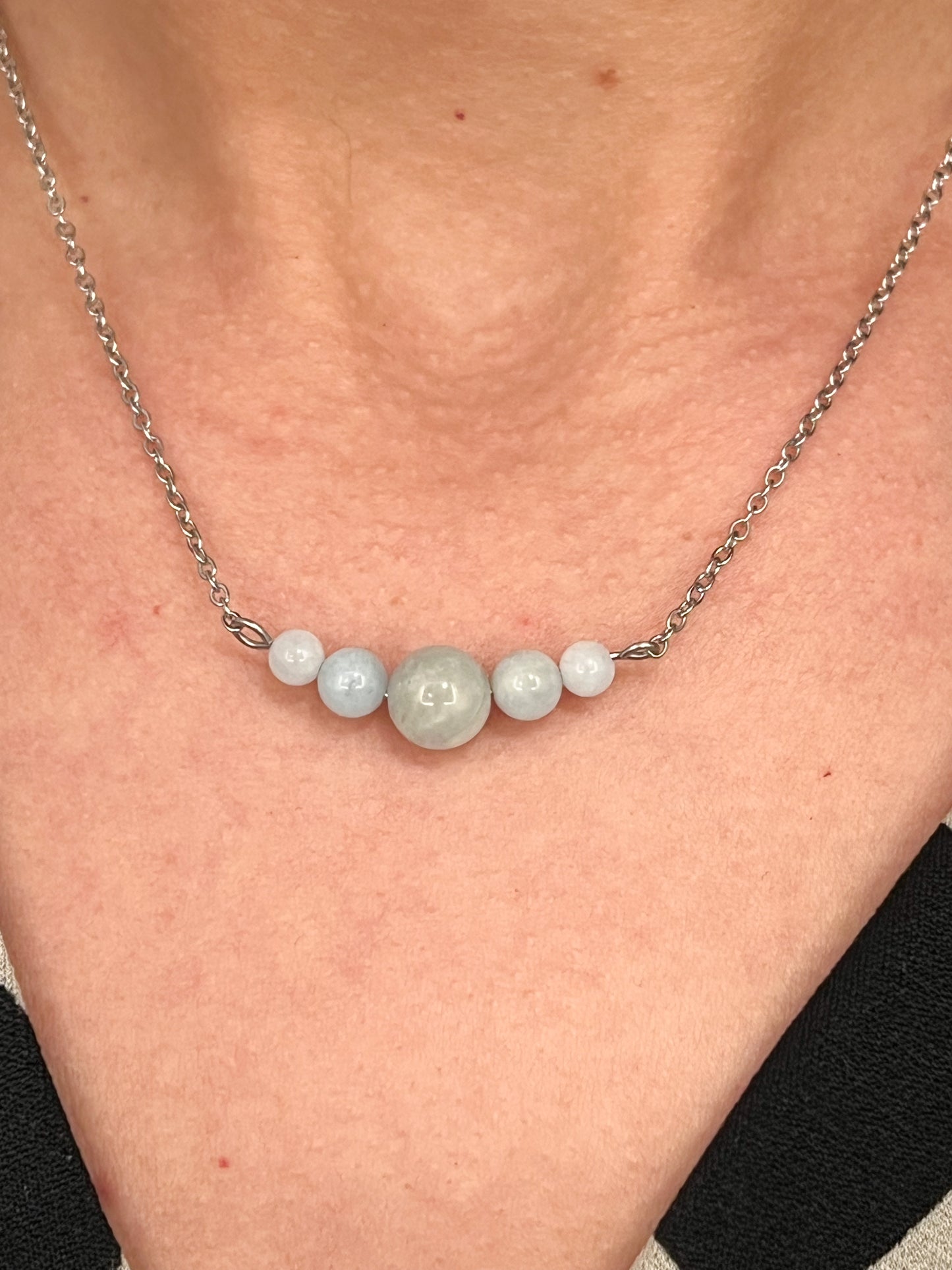 Collier en Aigue-Marine Naturelle – Harmonie et Protection au Quotidien