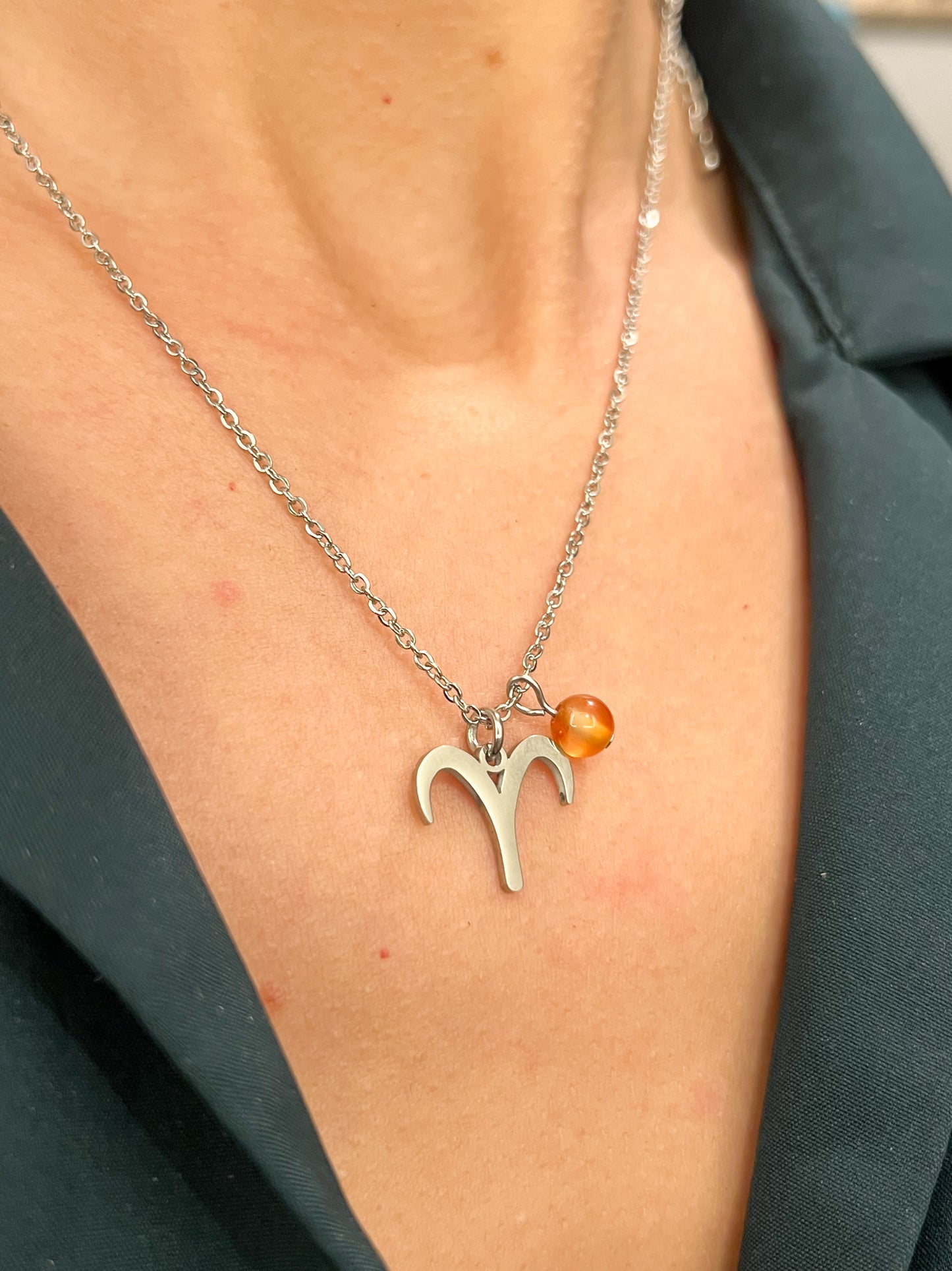 Collier Zodiaque Bélier en Acier Inoxydable Argenté – Bijou Astrologique Tendance