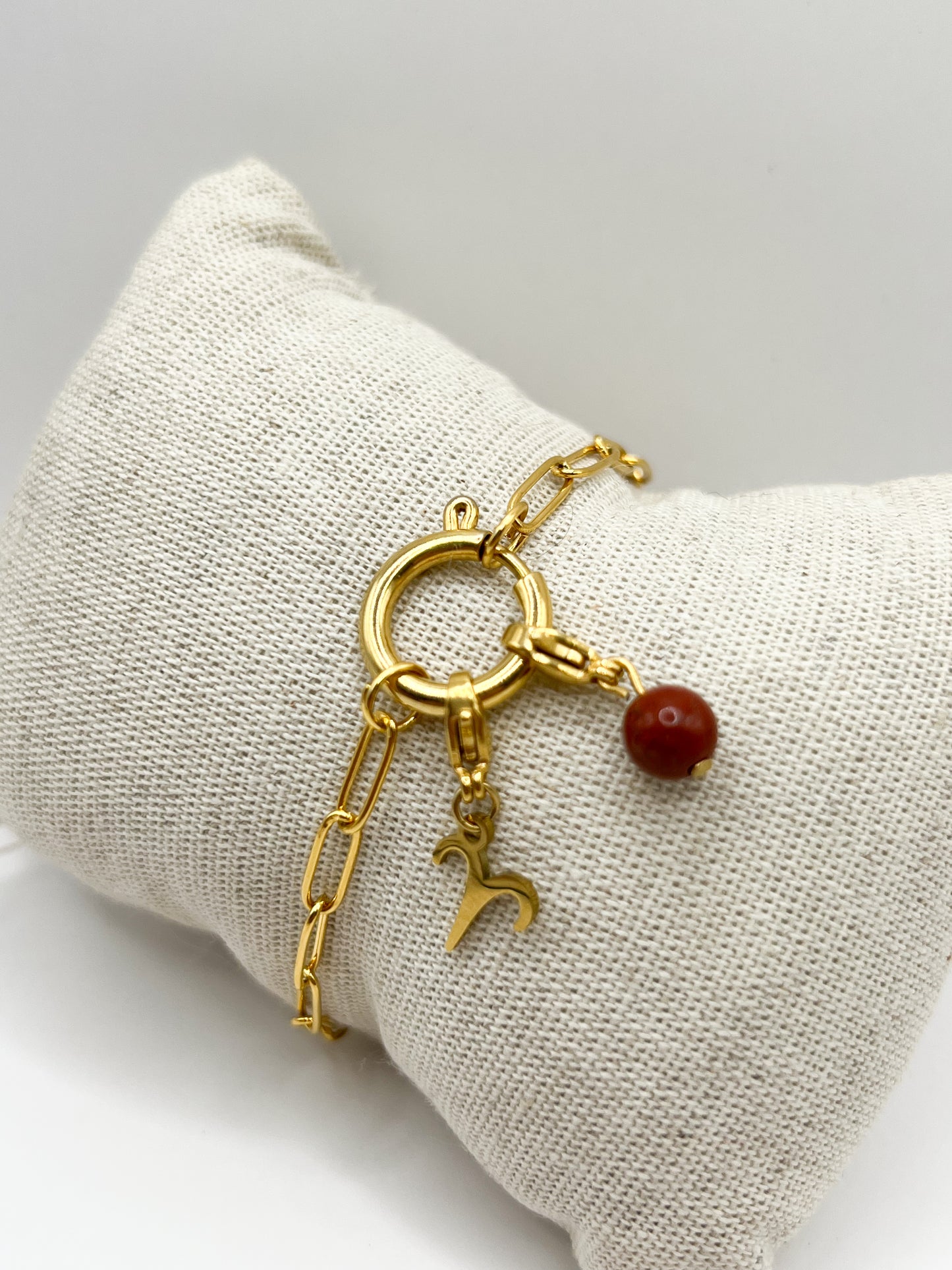 Bracelet Signe Astrologique Bélier – Acier Inoxydable Doré Élégant et Résistant