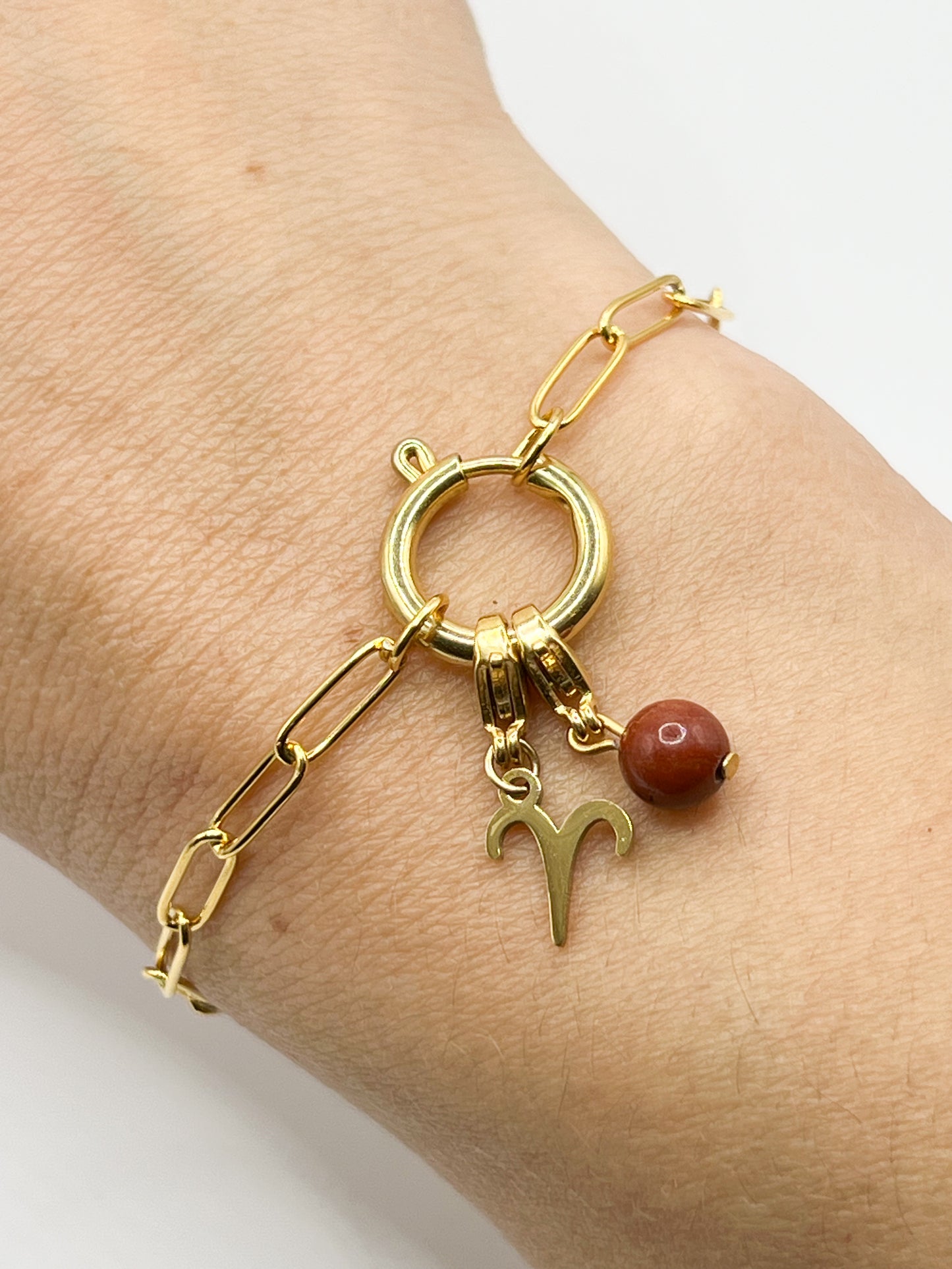 Bracelet Signe Astrologique Bélier – Acier Inoxydable Doré Élégant et Résistant