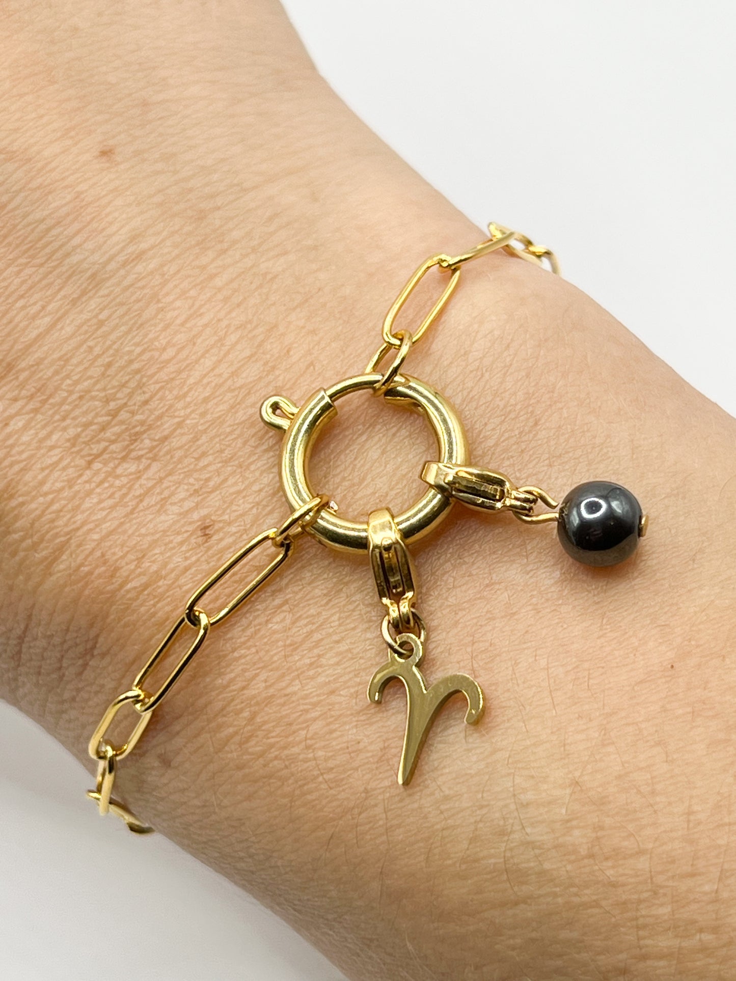 Bracelet Signe Astrologique Bélier – Acier Inoxydable Doré Élégant et Résistant