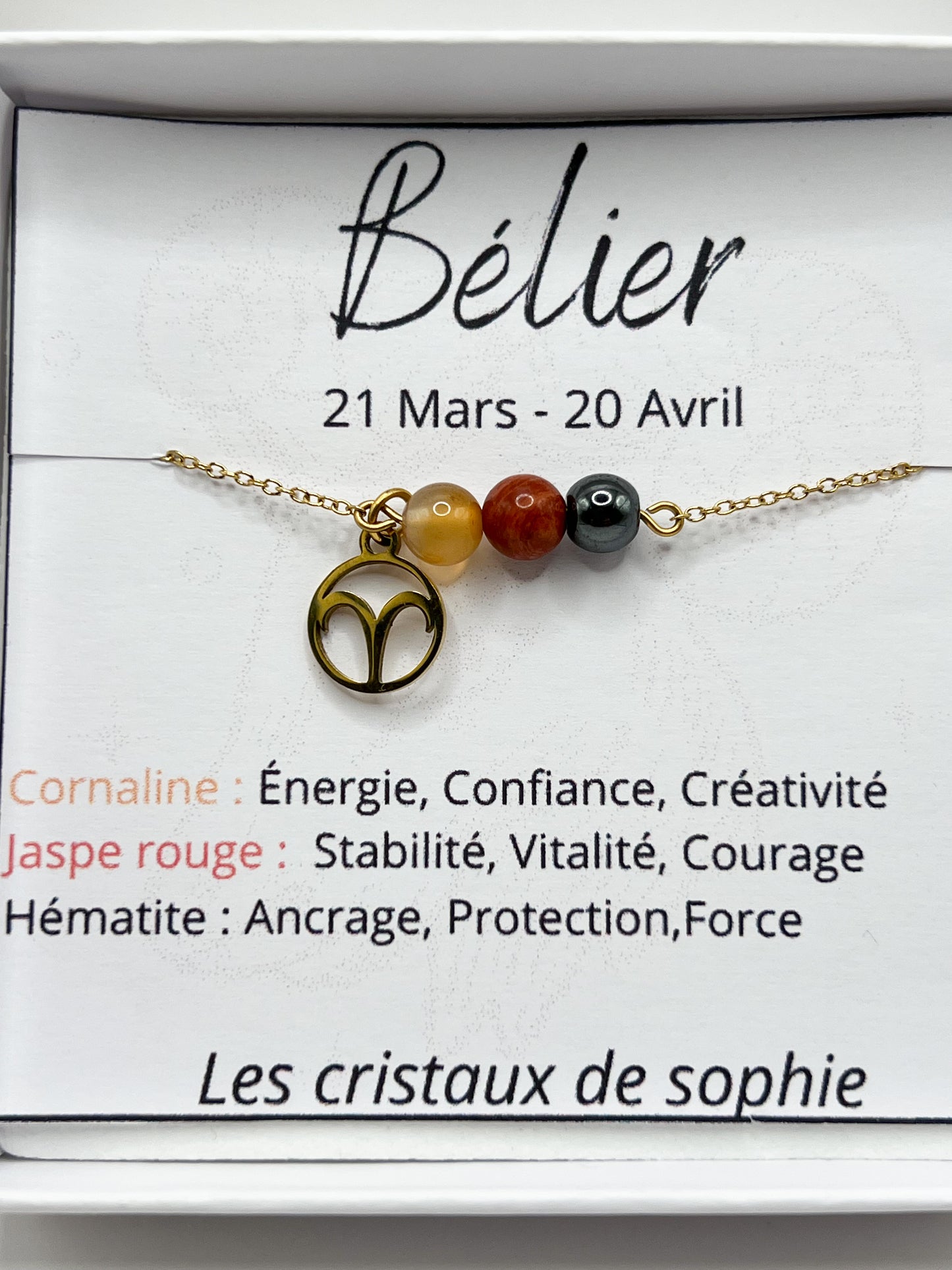 Bracelet Bélier en Acier Inoxydable Doré: Énergie et Élégance avec Cornaline et Hématite