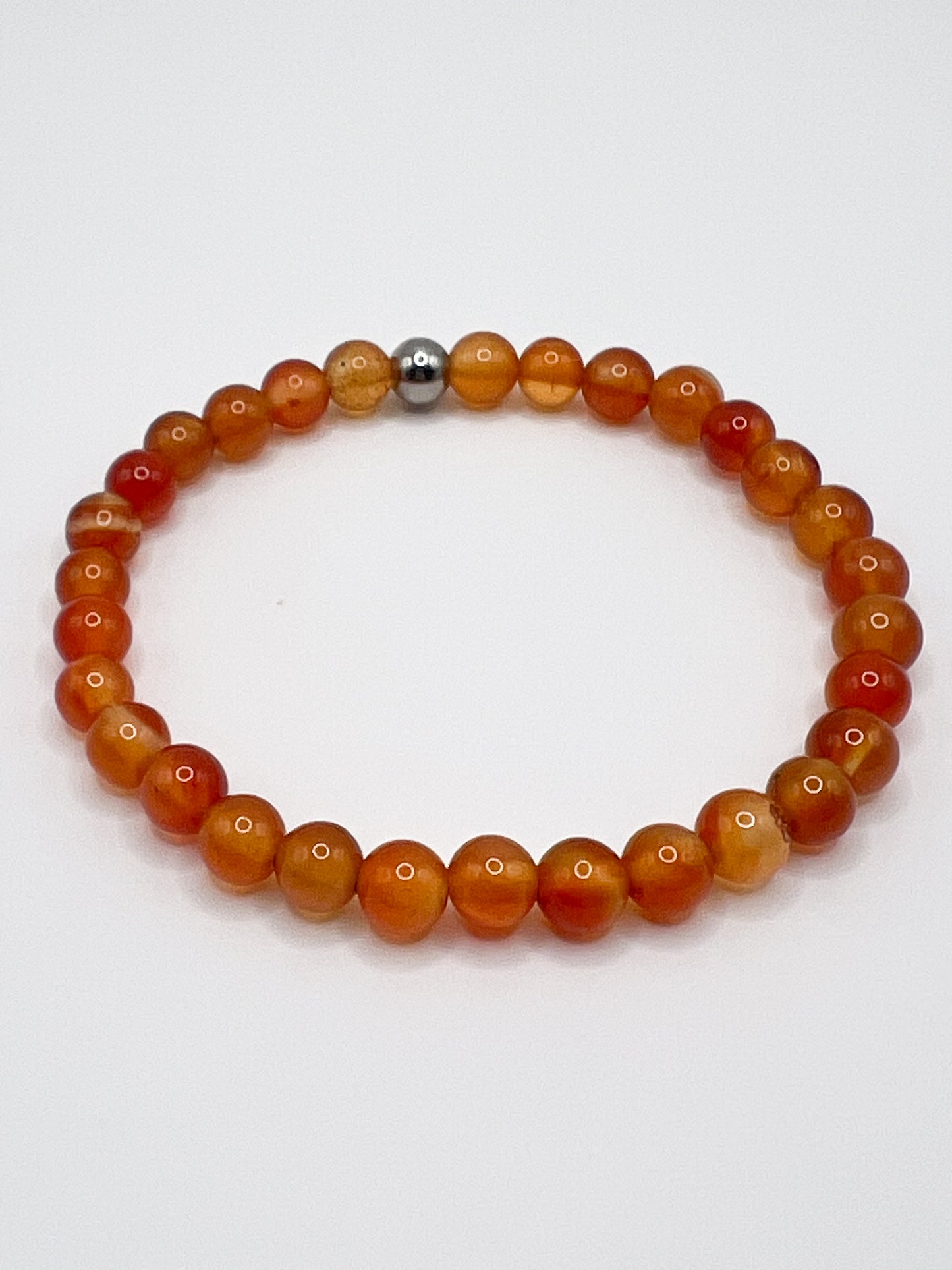 Bracelet en Cornaline 6mm – Vitalité et Confiance au Quotidien