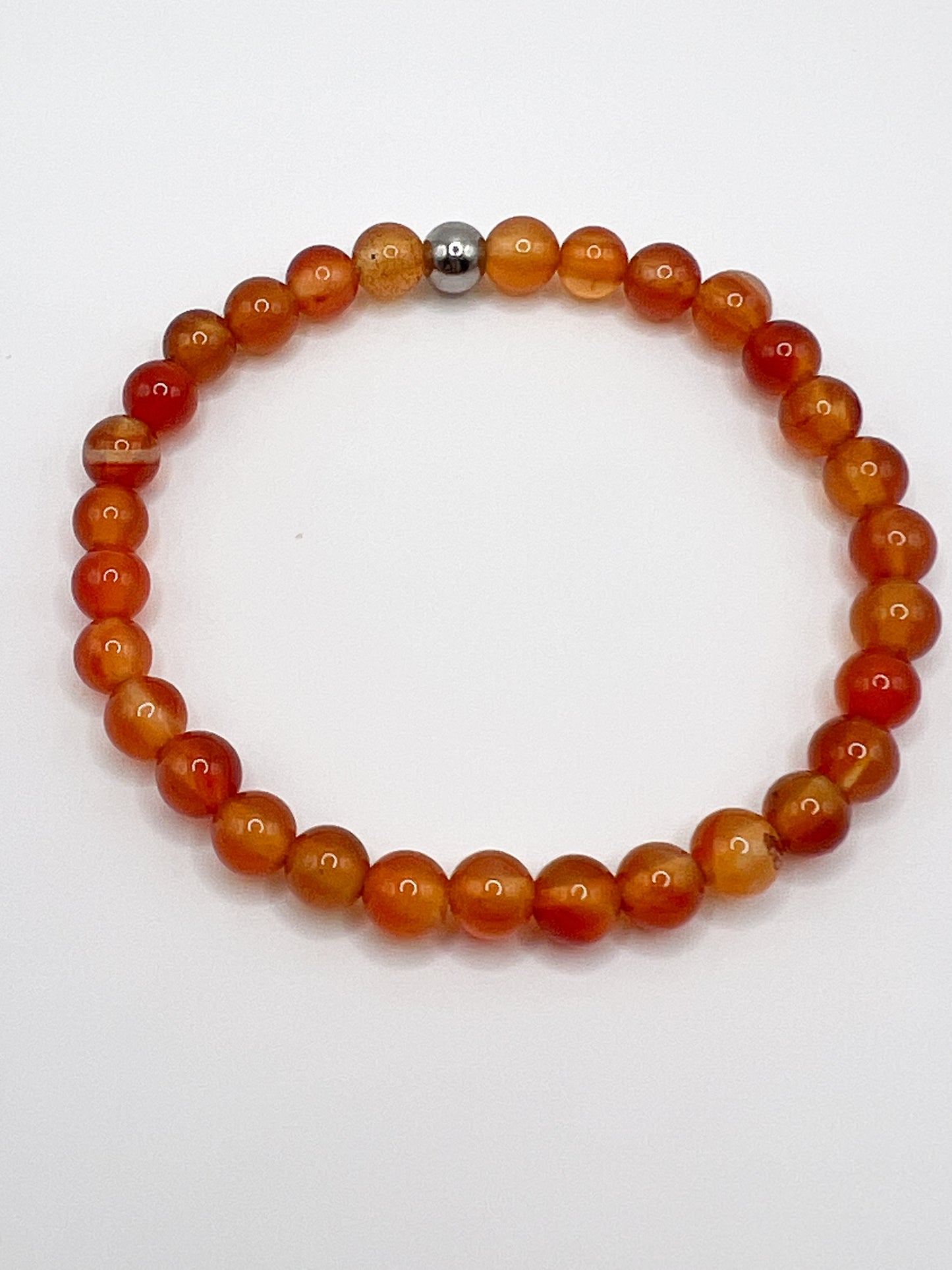 Bracelet en Cornaline 6mm – Vitalité et Confiance au Quotidien