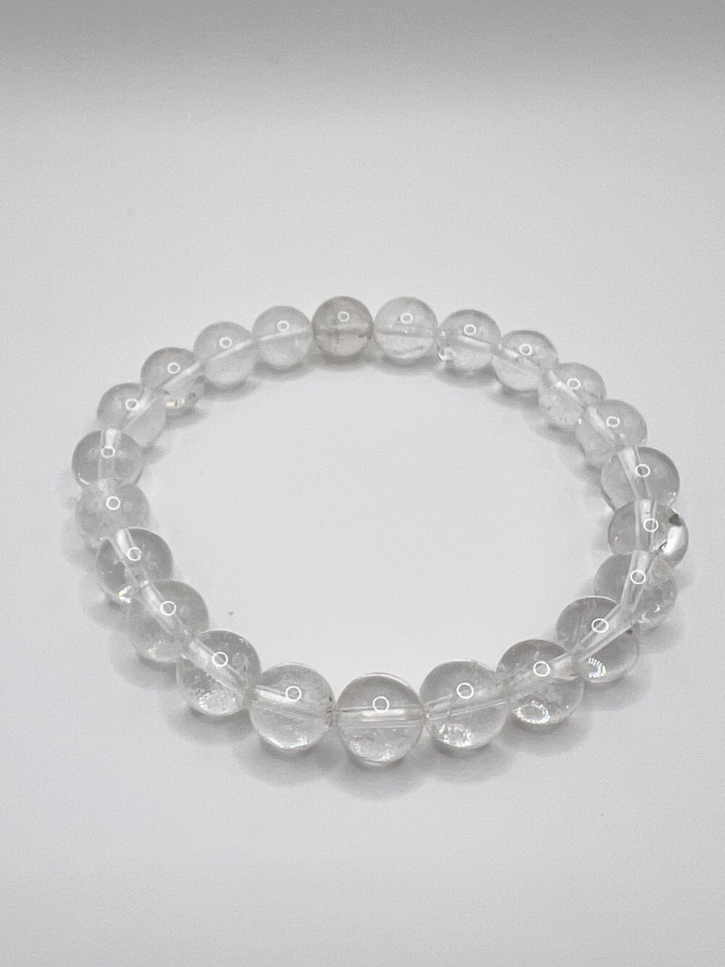 Bracelet en Cristal de Roche 8 mm – Pierre Naturelle de Clarté, Énergie et Harmonie