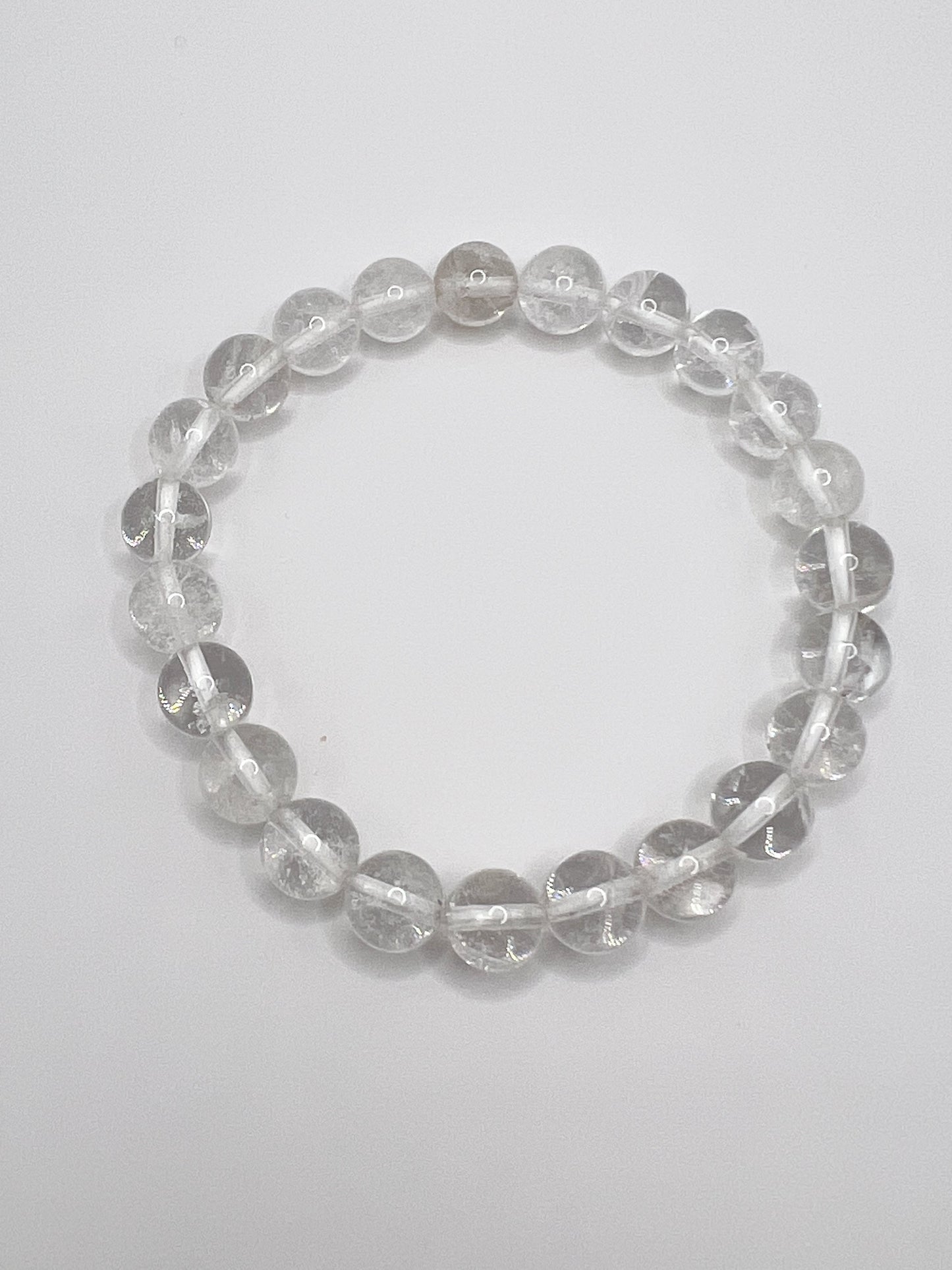 Bracelet en Cristal de Roche 8 mm – Pierre Naturelle de Clarté, Énergie et Harmonie