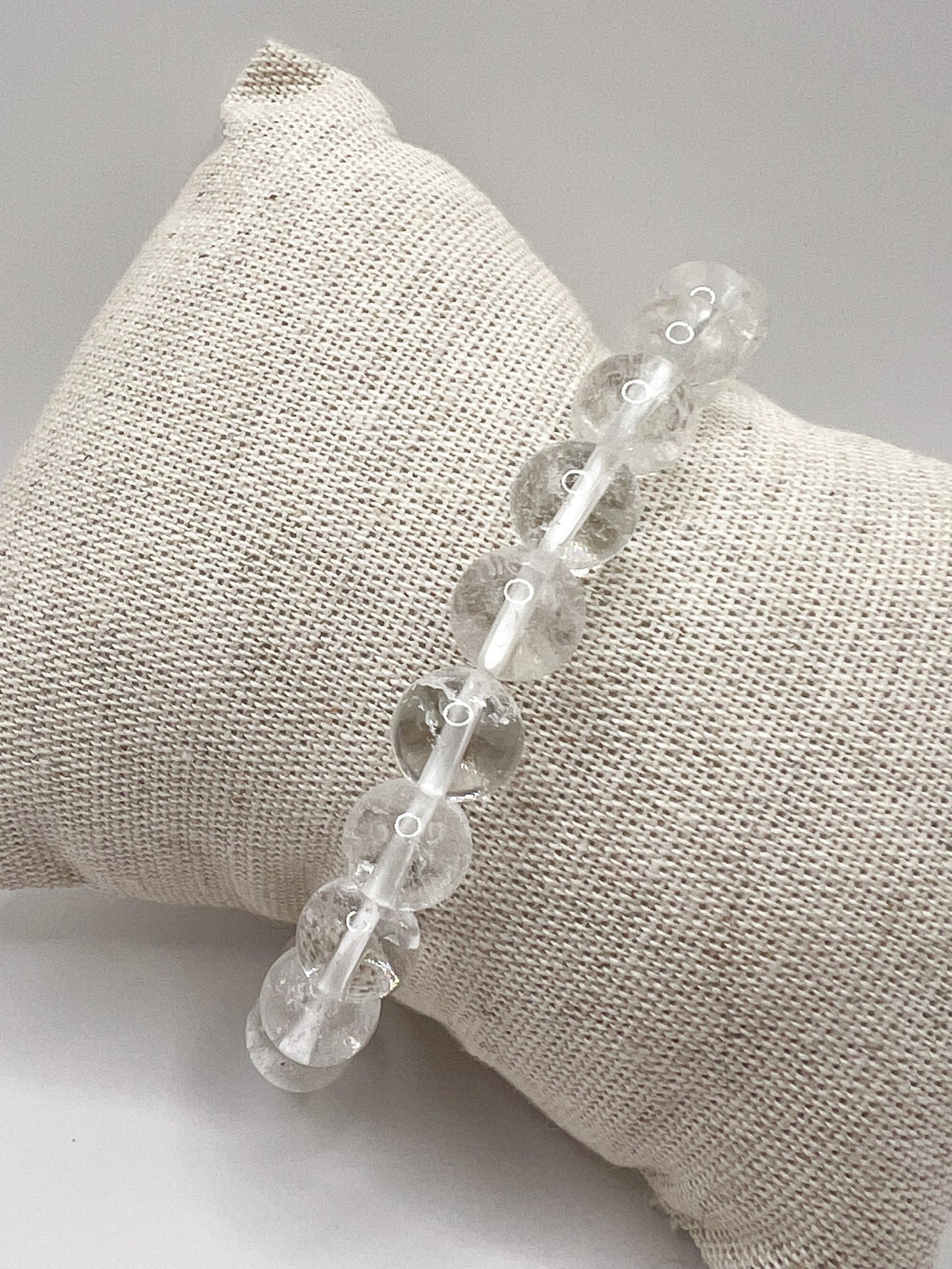 Bracelet en Cristal de Roche 8 mm – Pierre Naturelle de Clarté, Énergie et Harmonie