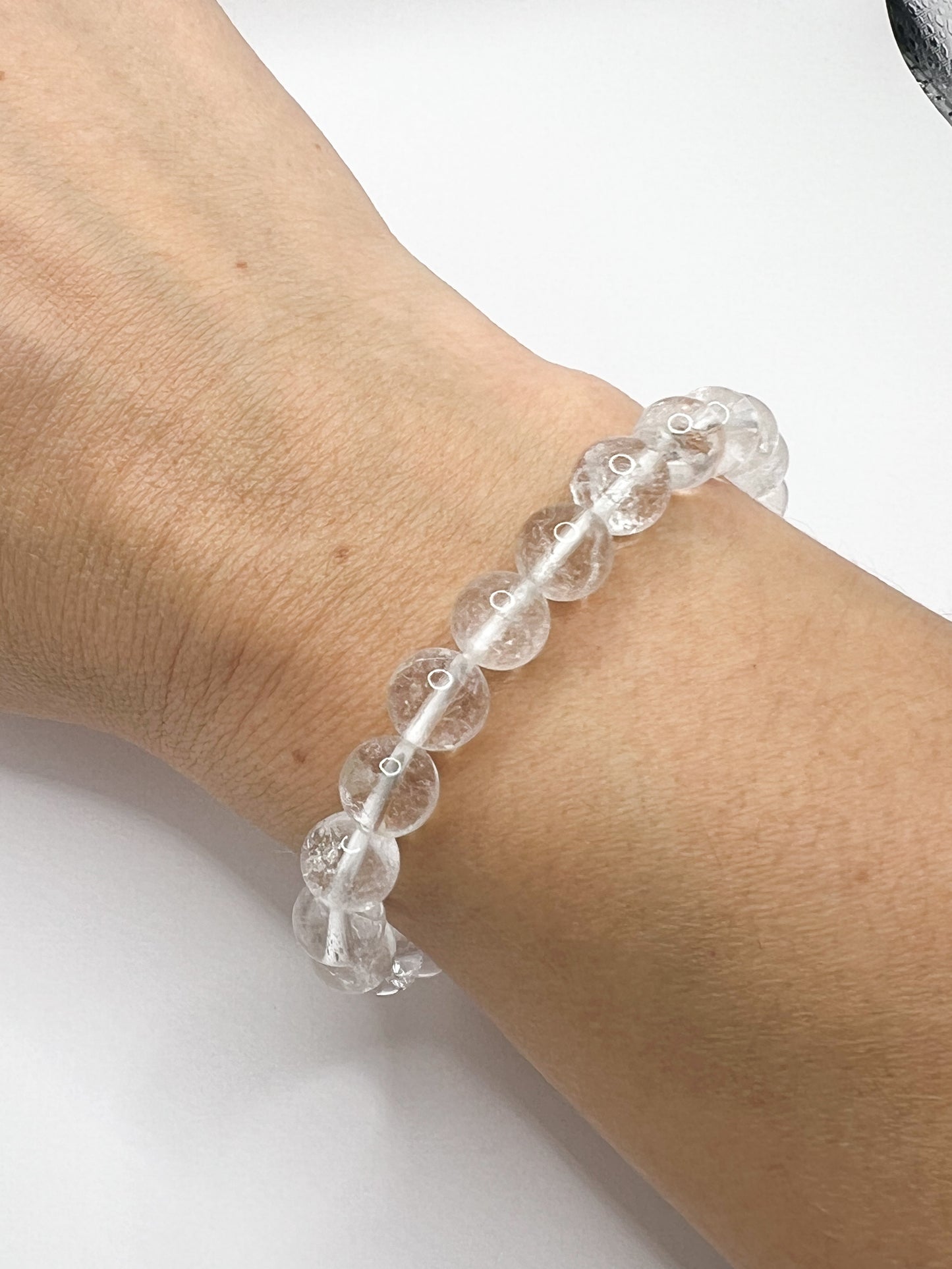 Bracelet en Cristal de Roche 8 mm – Pierre Naturelle de Clarté, Énergie et Harmonie
