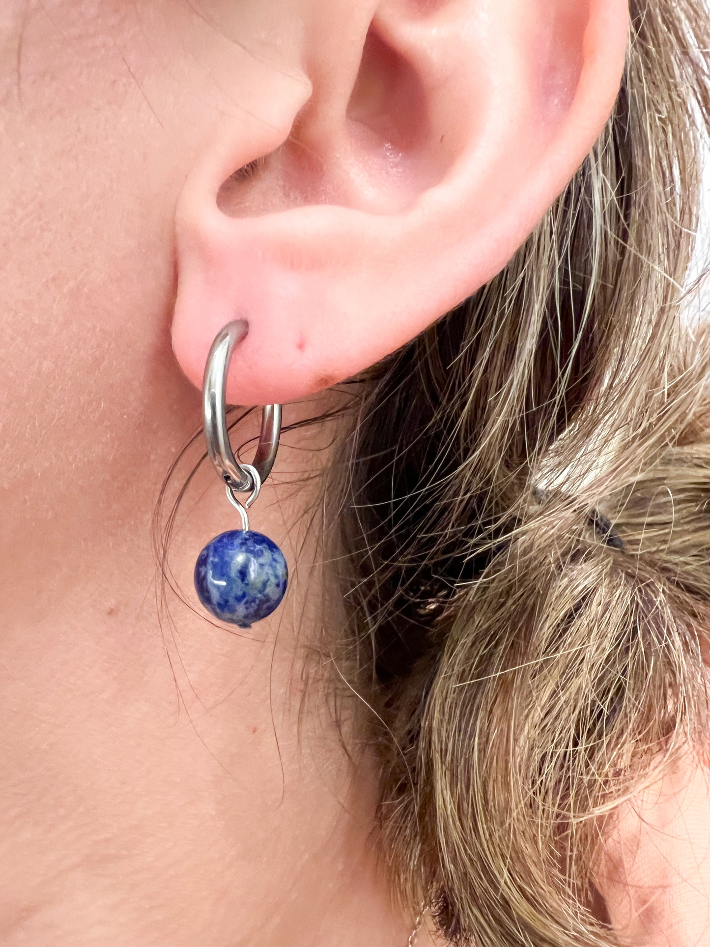 Boucles d'Oreilles Lapis Lazuli Argenté – Élégance et Énergie Positive