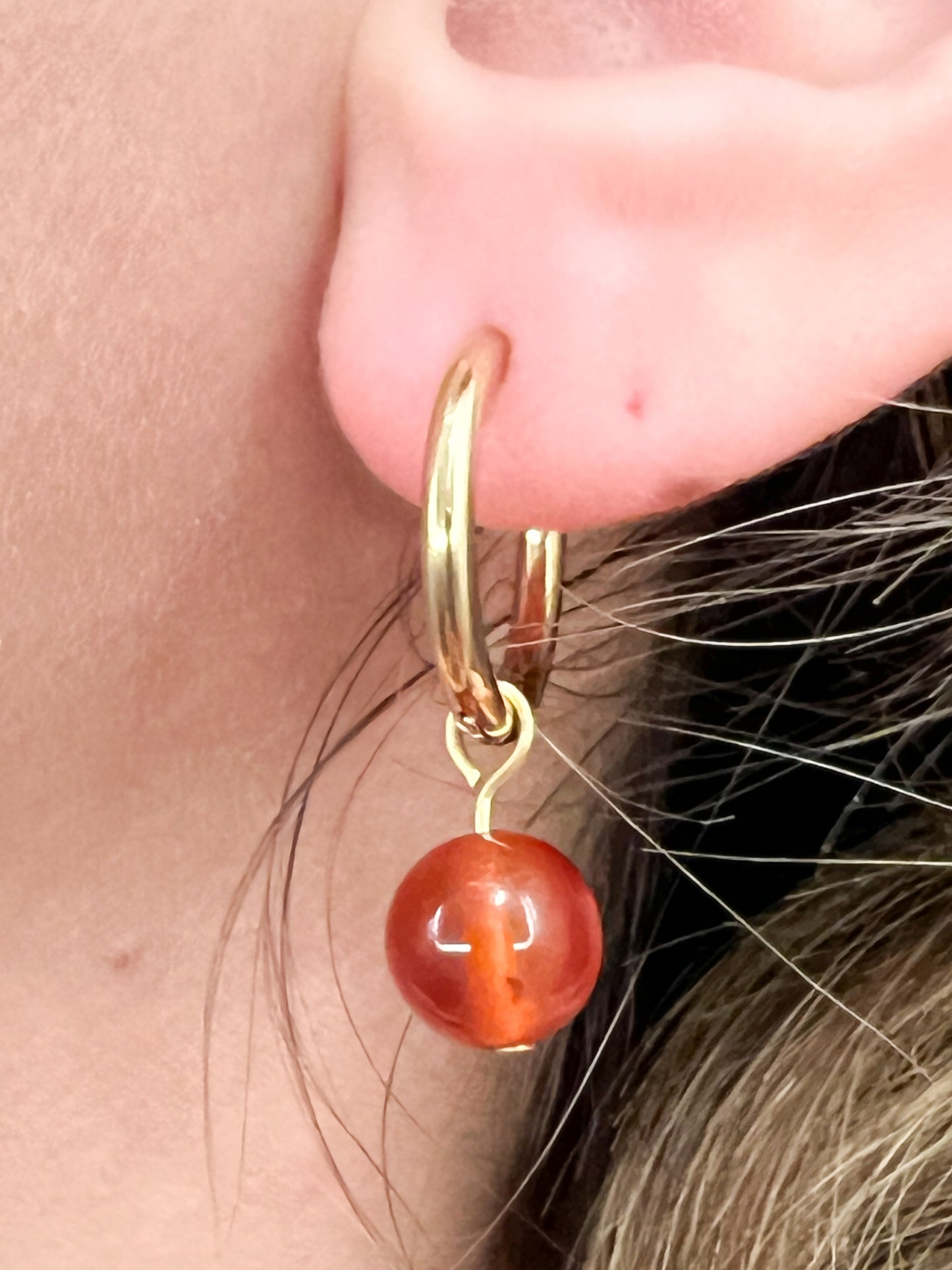 Boucles d’Oreilles avec Cornaline – Bijou Énergétique Femme