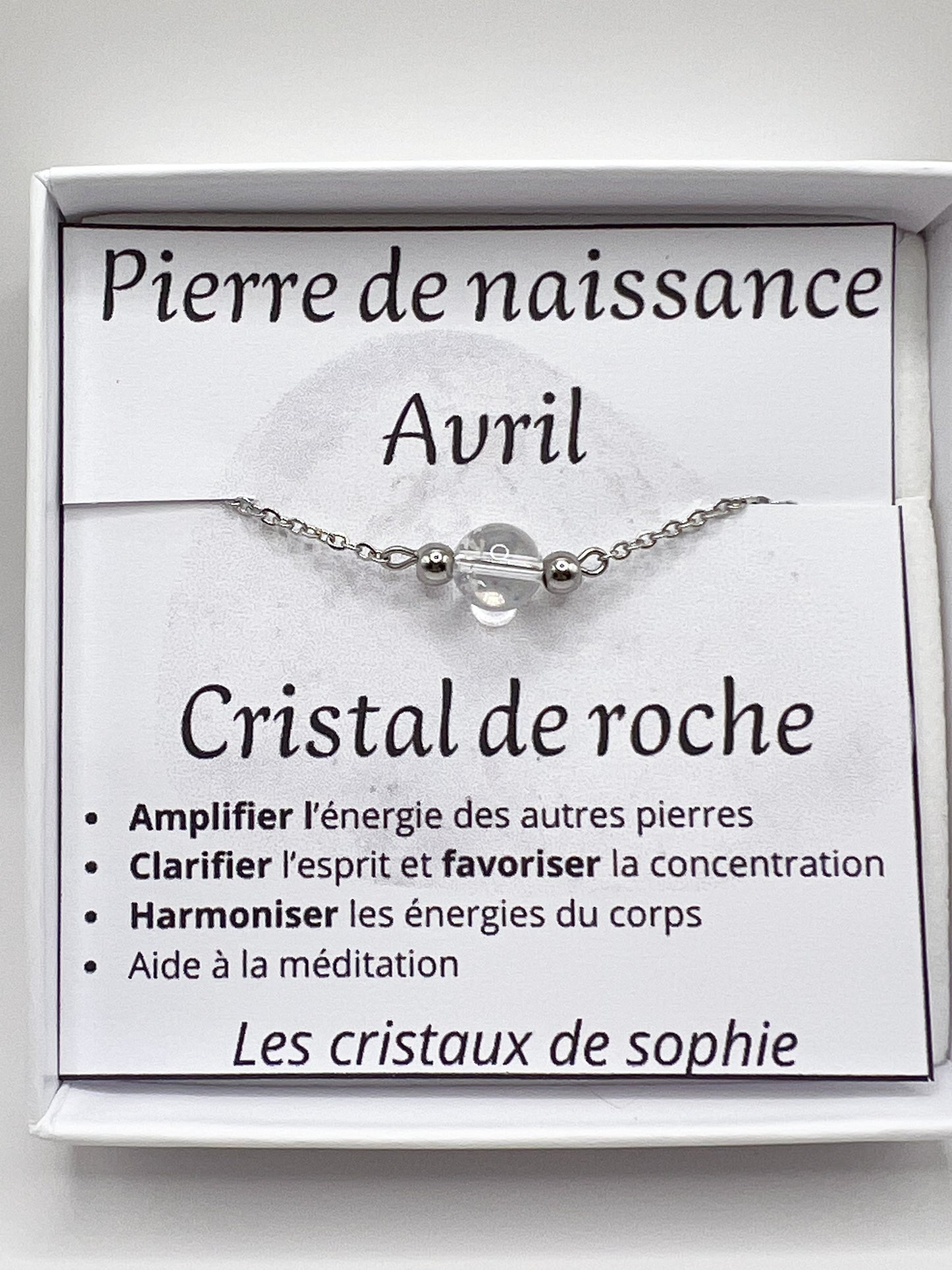 Bracelet Cristal de Roche – Perles Véritables pour Énergie et Clarté