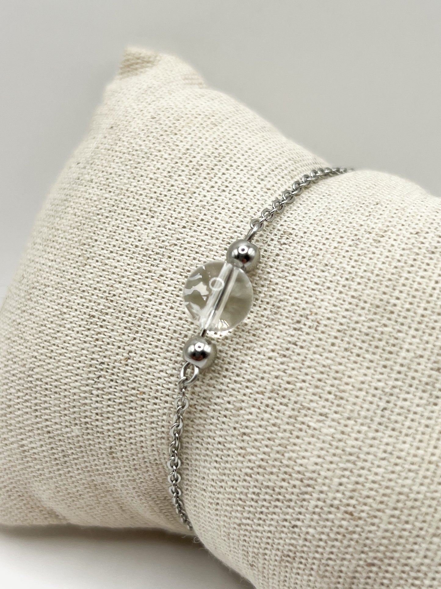 Bracelet Cristal de Roche – Perles Véritables pour Énergie et Clarté
