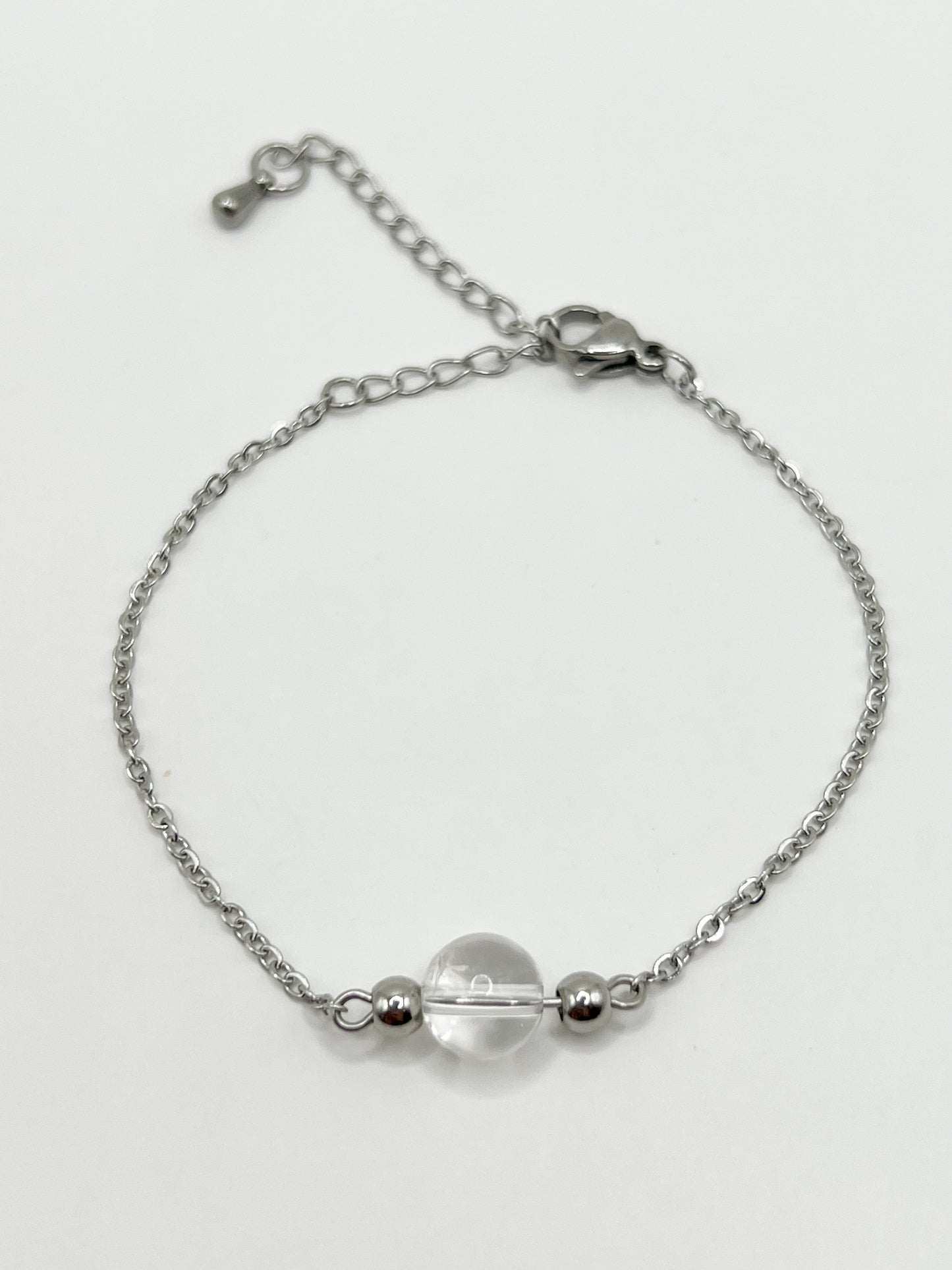 Bracelet Cristal de Roche – Perles Véritables pour Énergie et Clarté