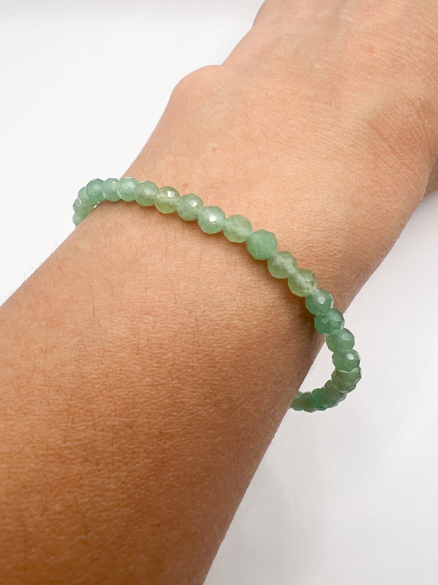 Bracelet Aventurine Verte Facettée 4 mm – Chance & Sérénité