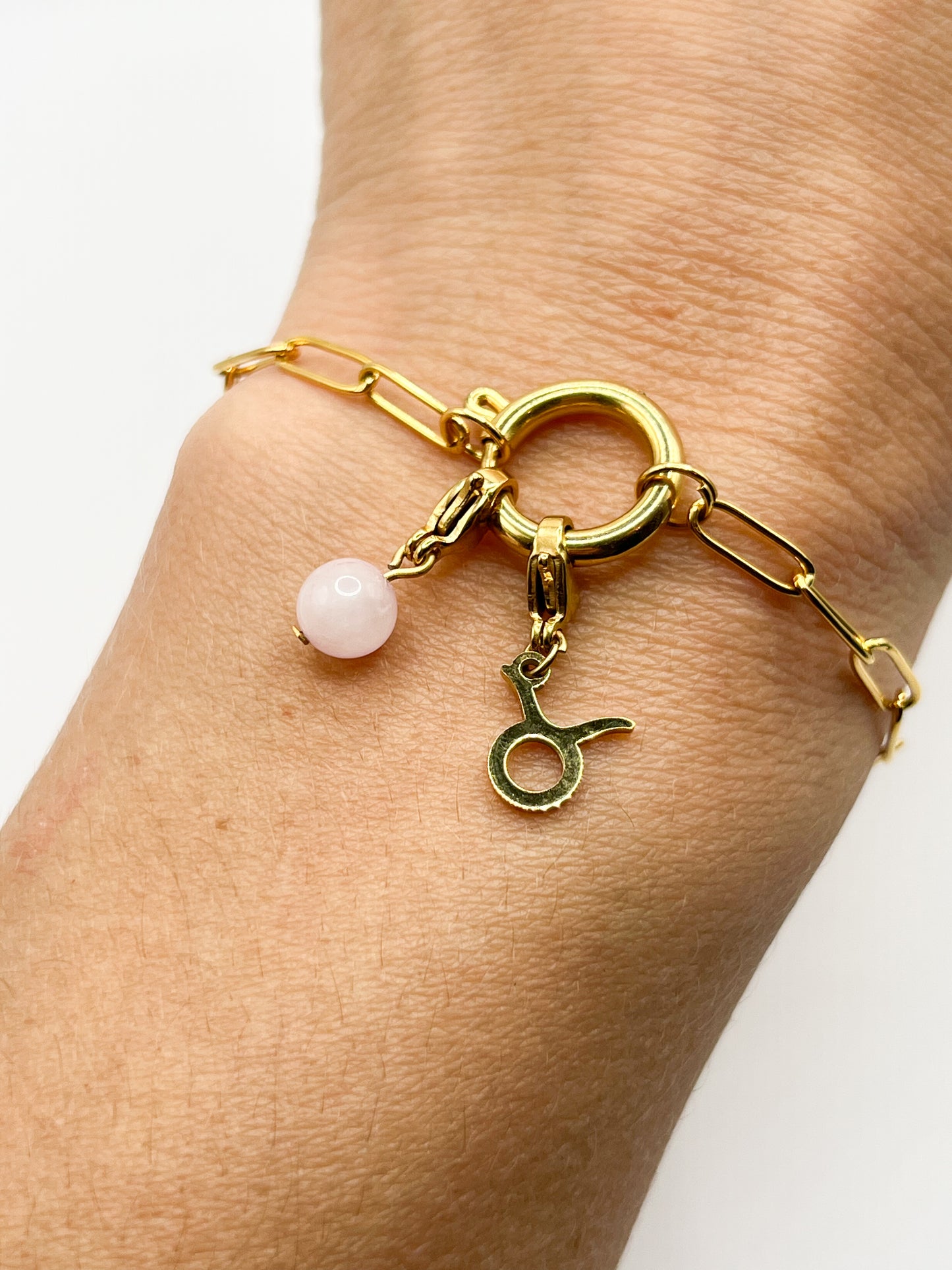 Bracelet Signe Astrologique Taureau – Acier Doré Élégant et Intemporel