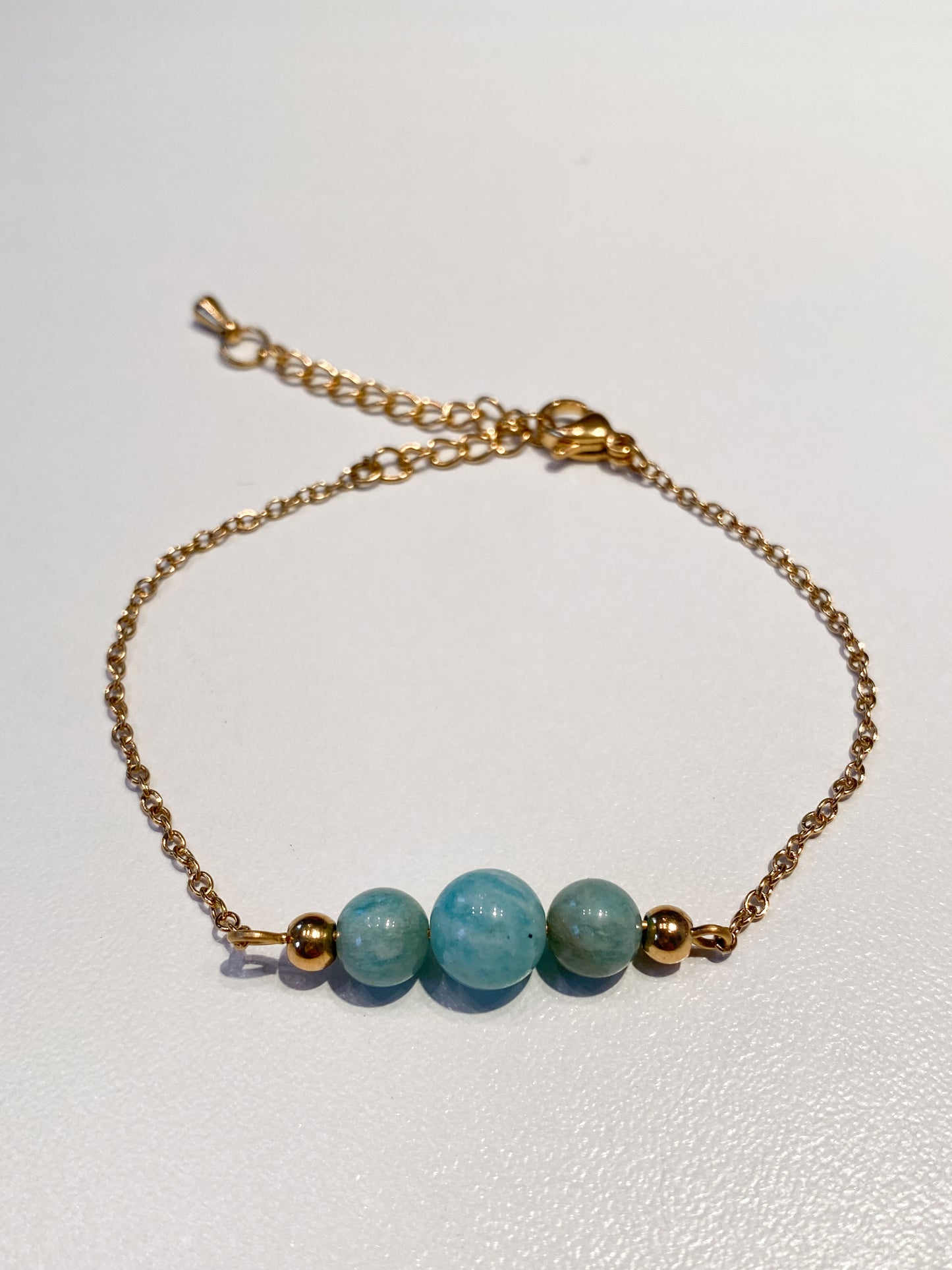 Bracelet en Acier Inoxydable Doré : Élégance Éclatante avec Amazonite