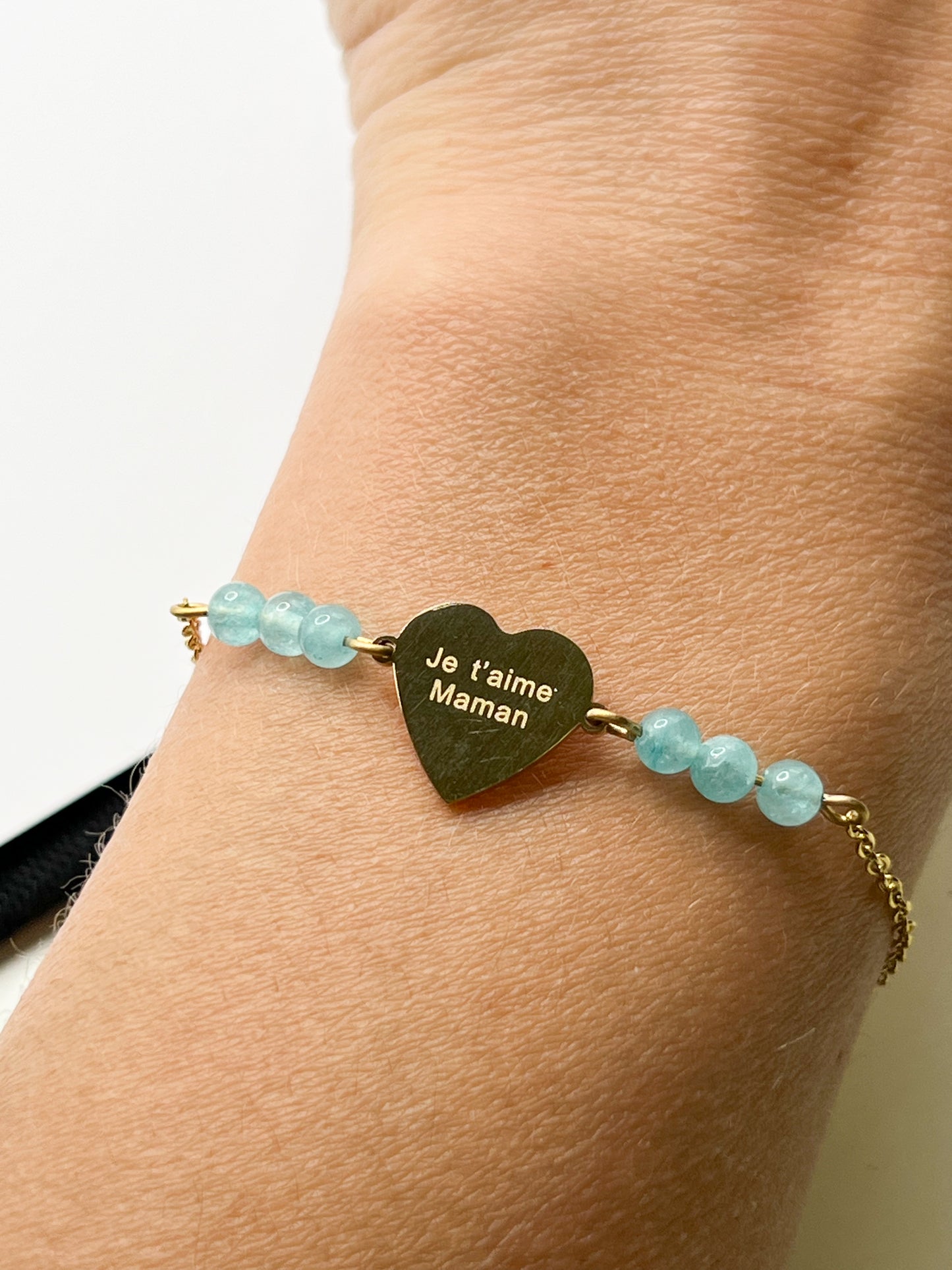 Bracelet Fête des Mères en Acier Inoxydable avec Pierres Naturelles d'Amazonite – Cadeau Énergétique et Élégant