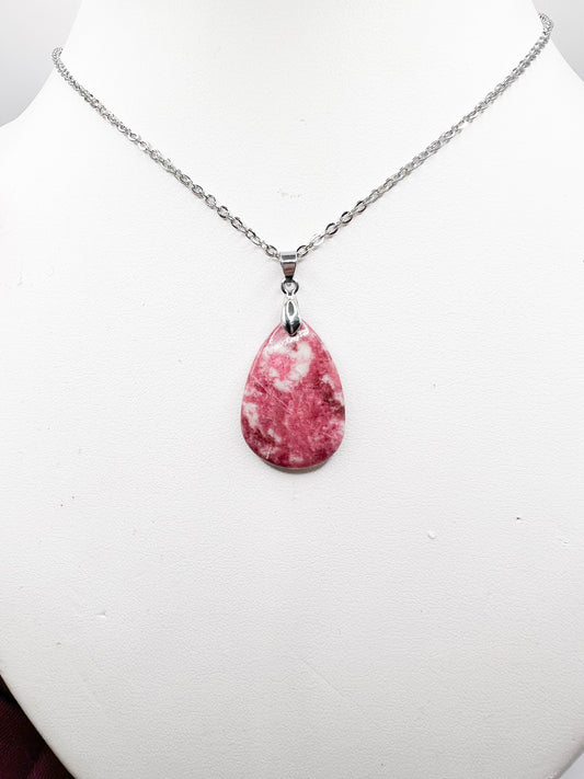 Collier en Thulite Rose – Pierre Naturelle de Confiance & Douceur Féminine