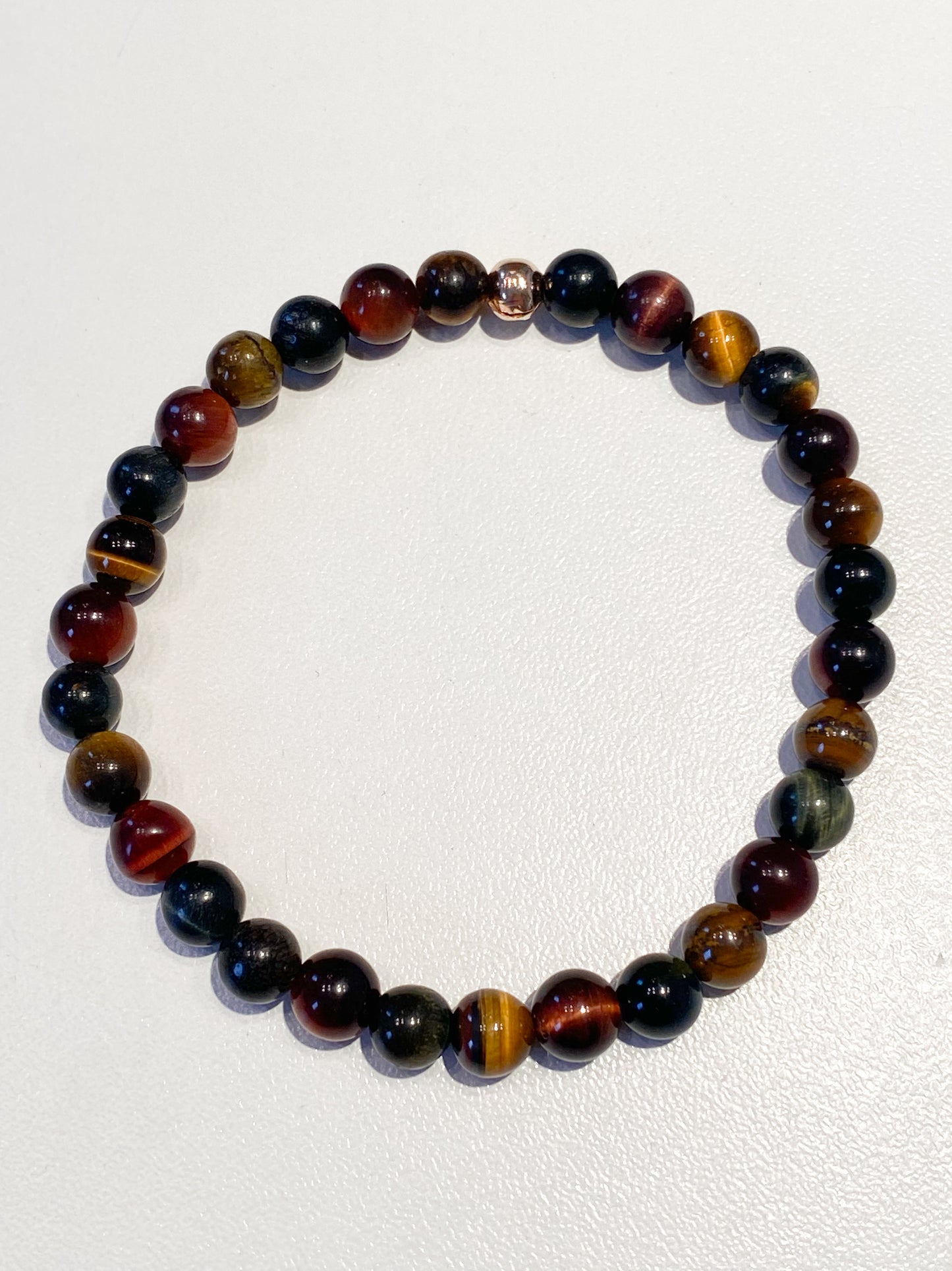 Bracelet 3 Yeux en Œil de Tigre, Œil de Taureau et Œil de Faucon – Perles 6mm
