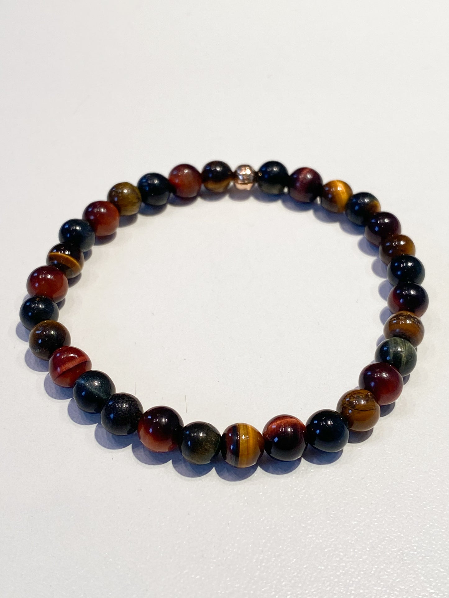 Bracelet 3 Yeux en Œil de Tigre, Œil de Taureau et Œil de Faucon – Perles 6mm